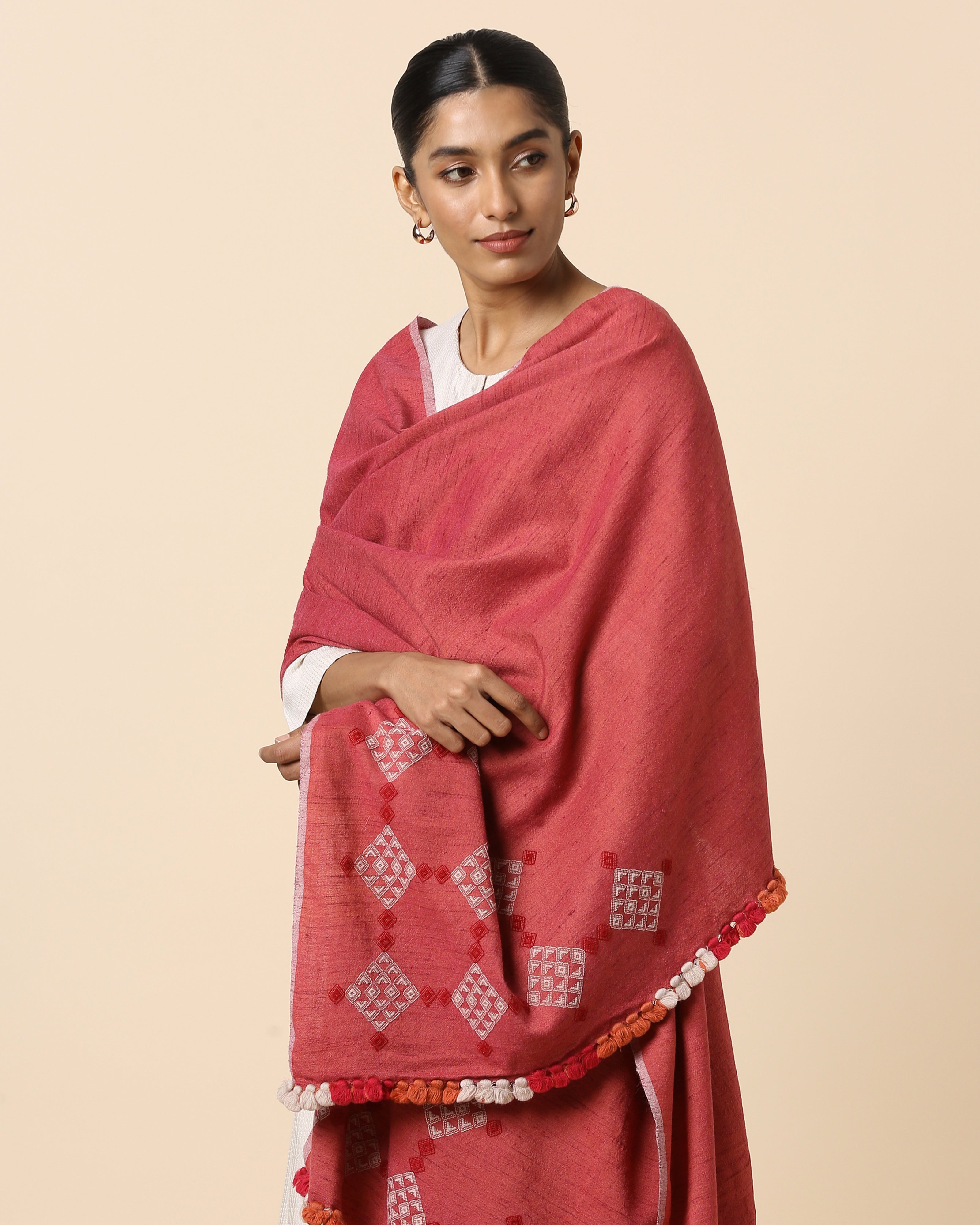 Eniu Bhujodi Extra Weft Wool Silk Shawl