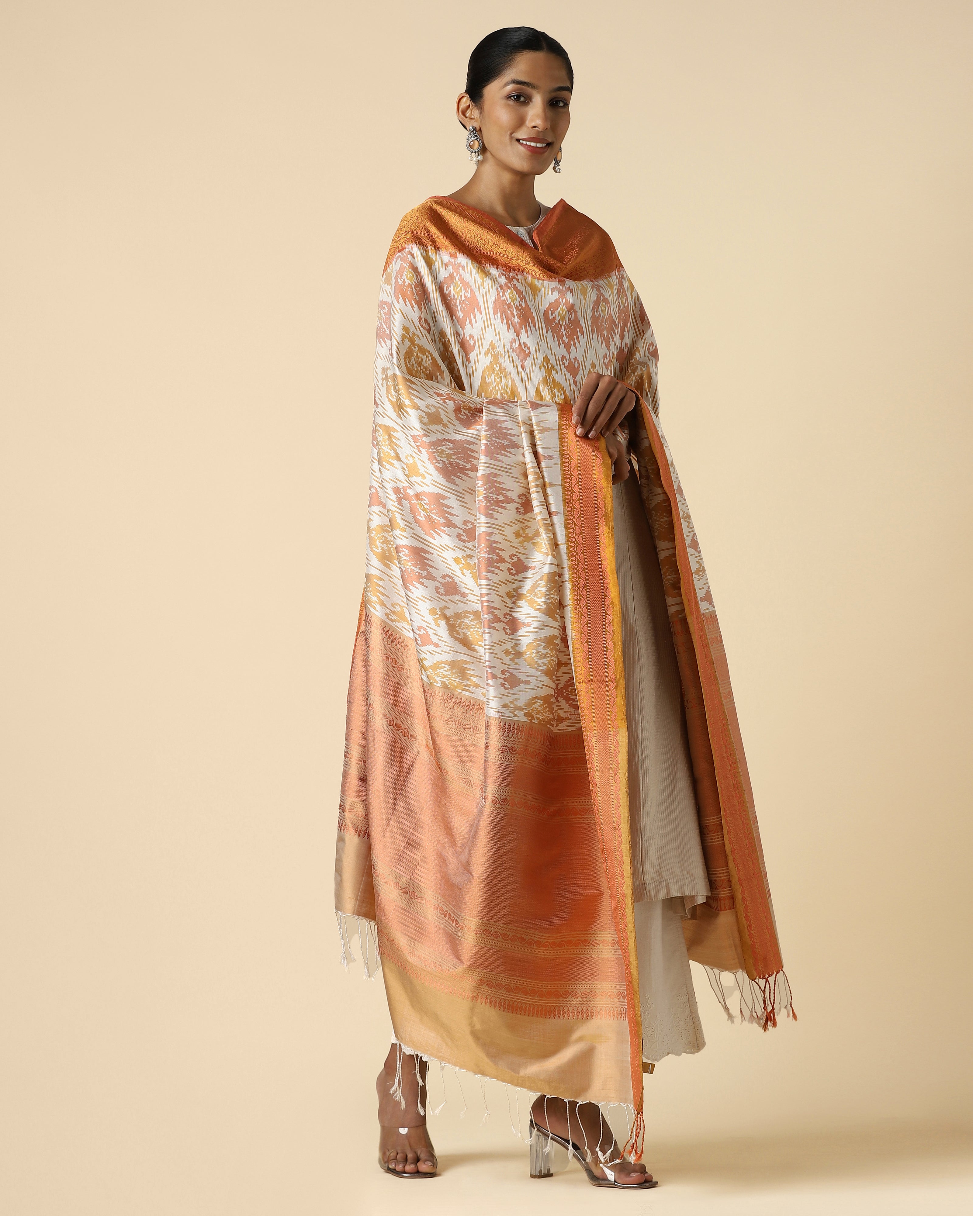 Ebrill Pochampally Weft Ikat Silk Dupatta