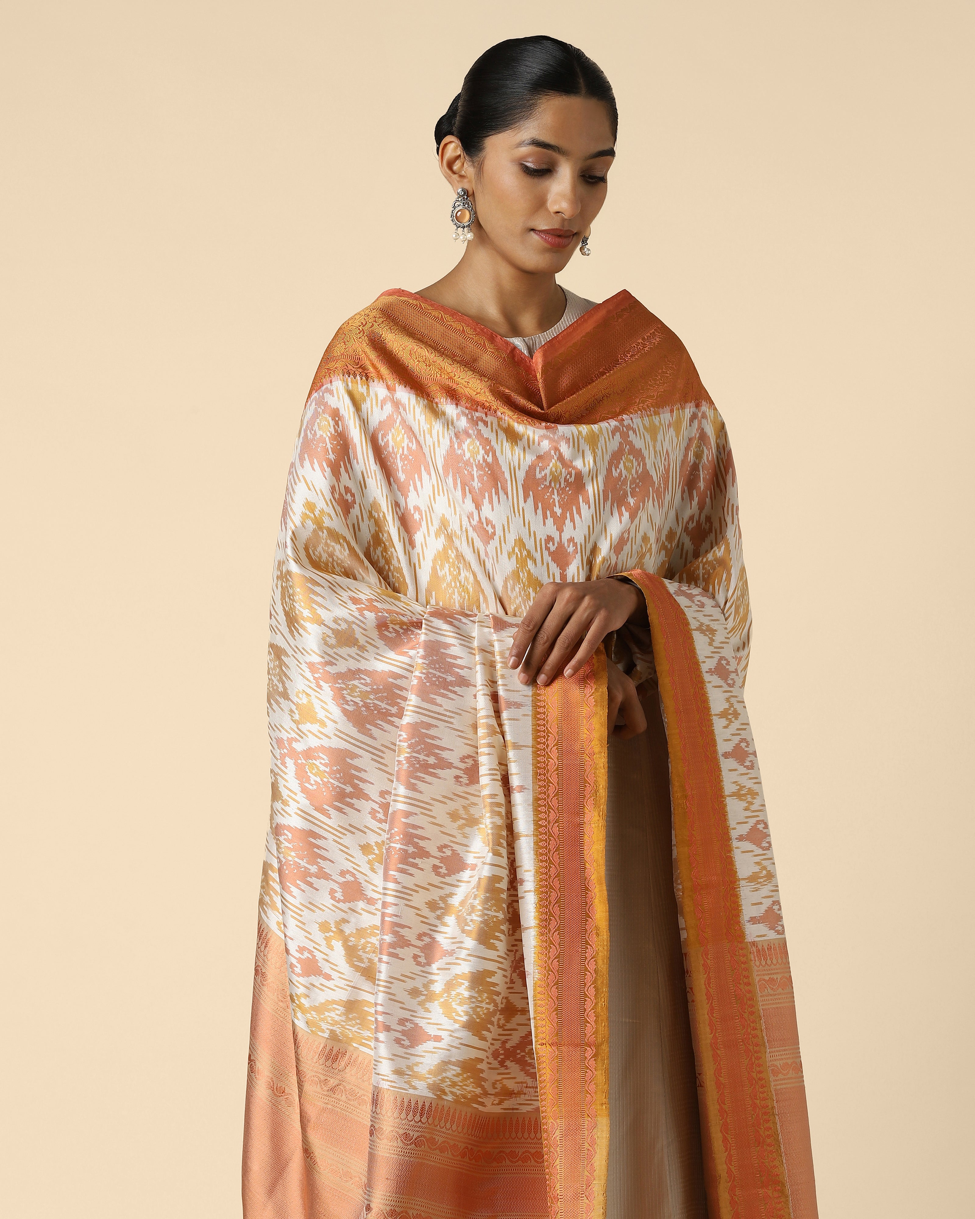 Ebrill Pochampally Weft Ikat Silk Dupatta