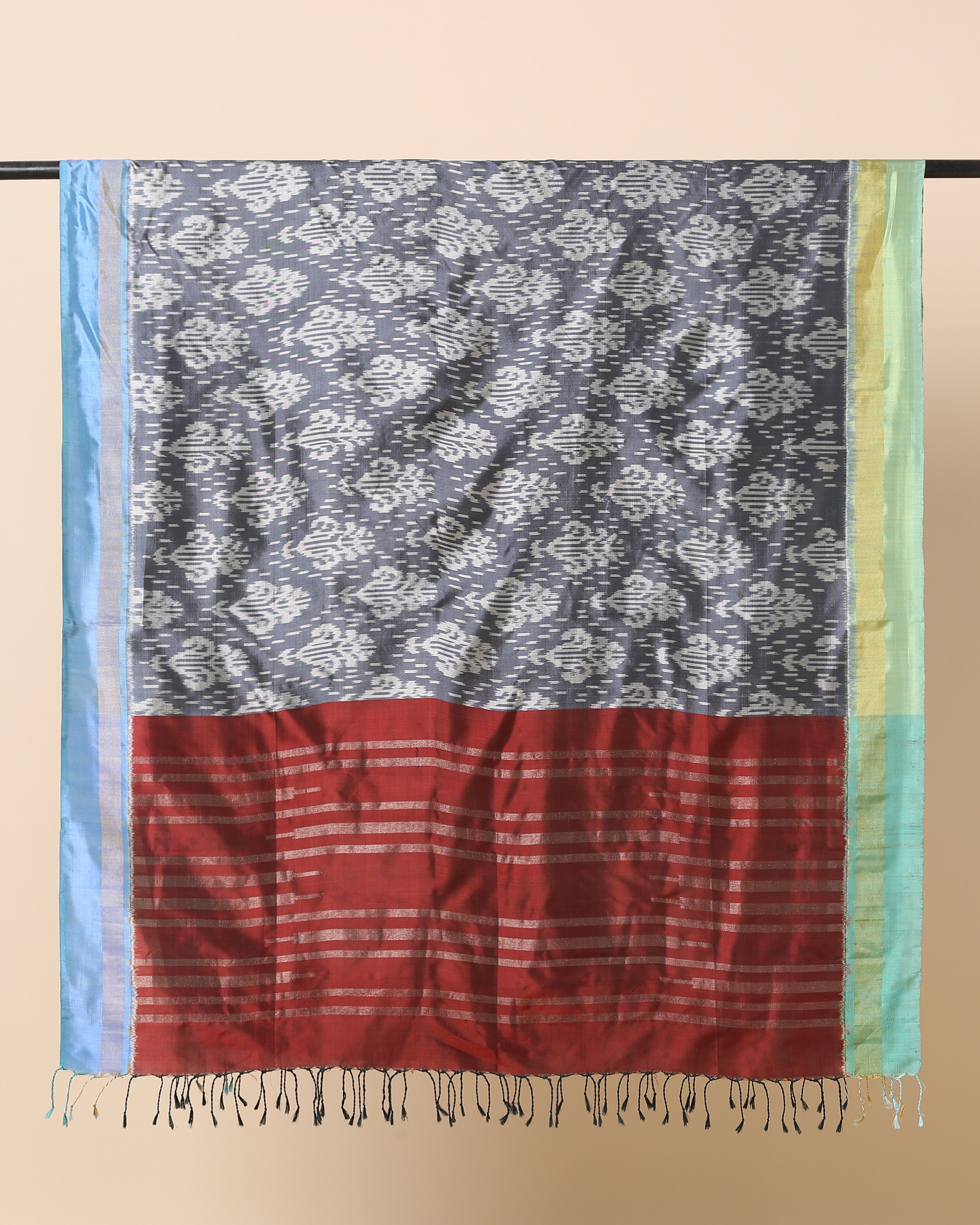 Bishti Pochampally Weft Ikat Silk Dupatta