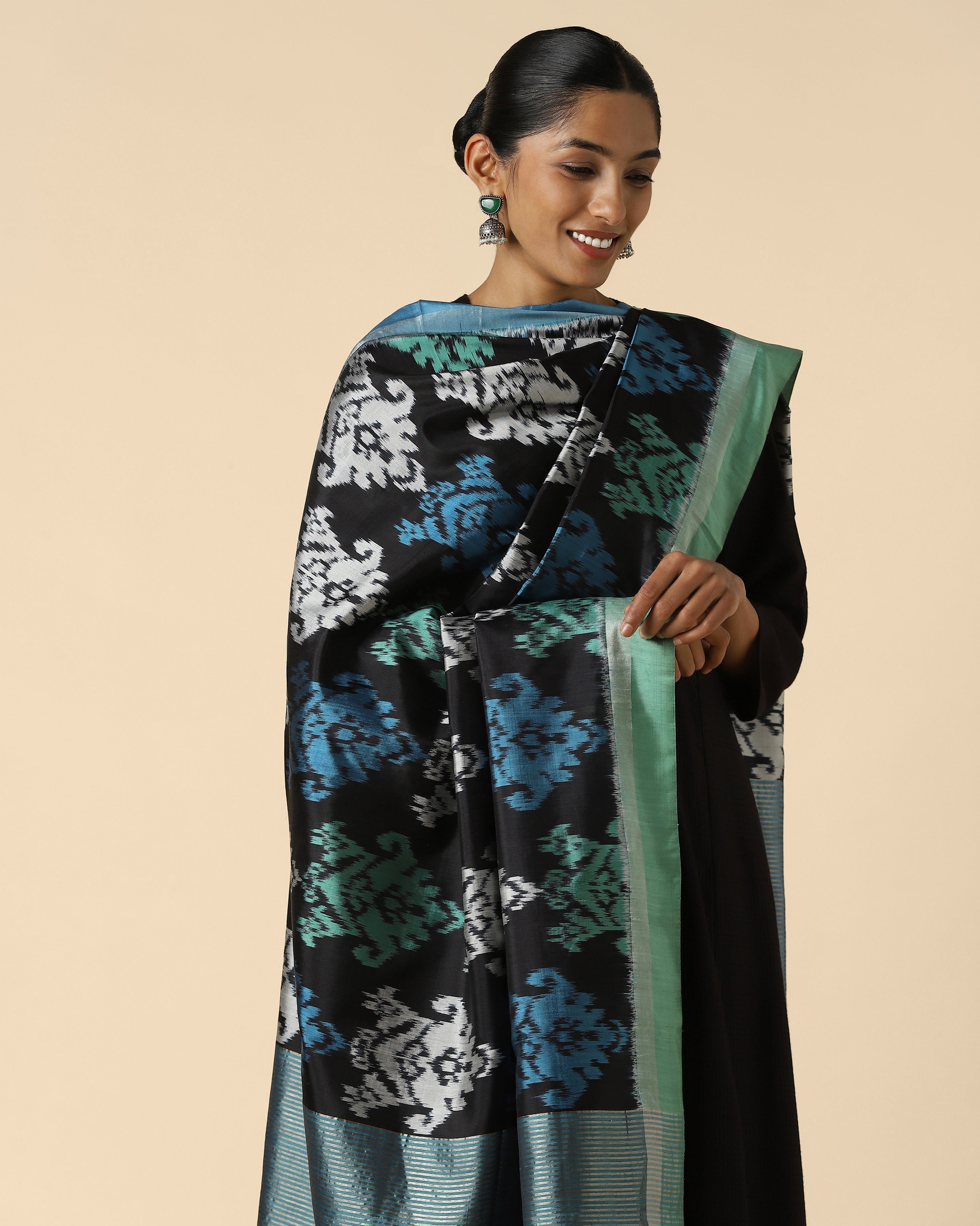 Urvi Pochampally Weft Ikat Silk Dupatta