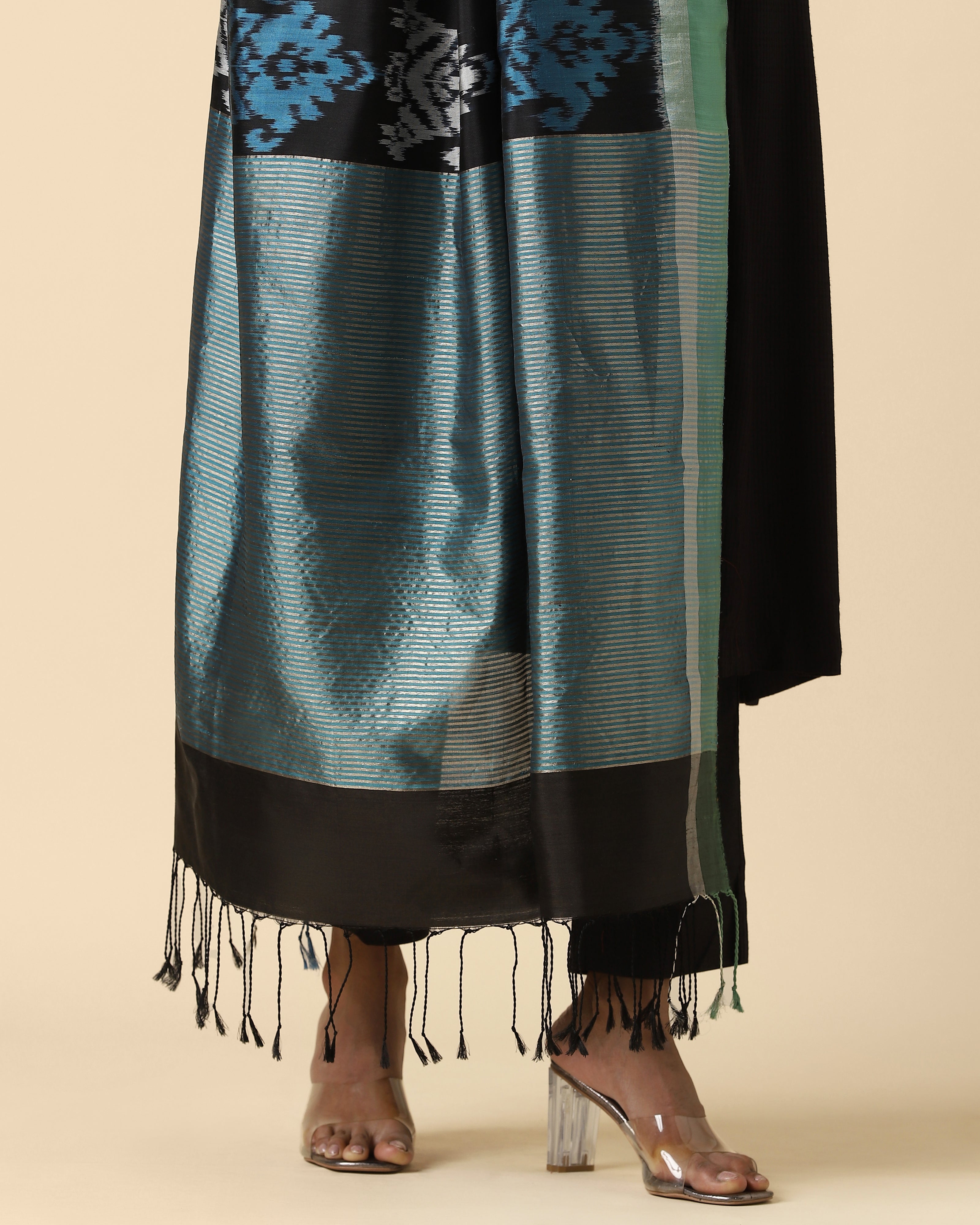 Urvi Pochampally Weft Ikat Silk Dupatta