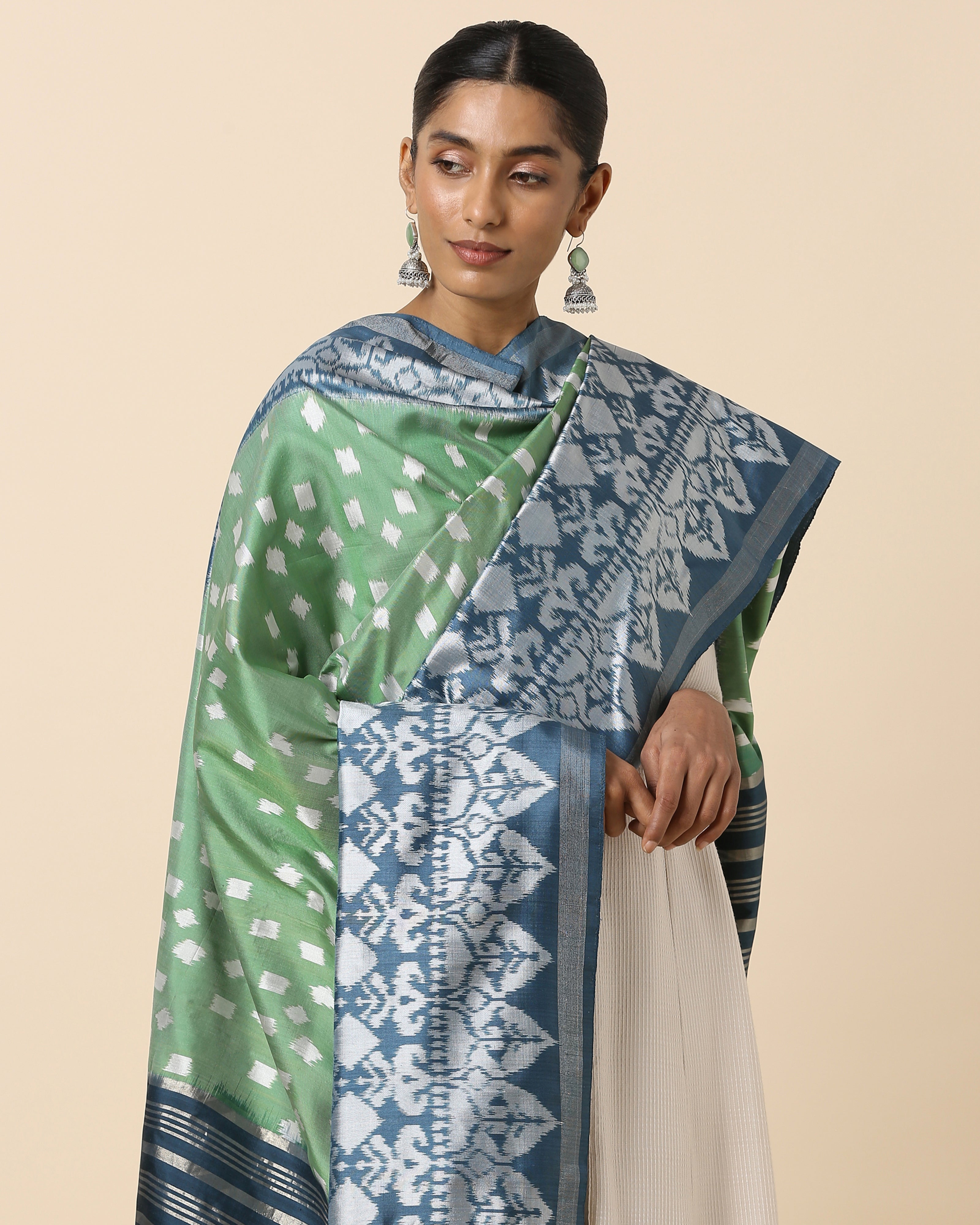 Venya Pochampally Weft Ikat Silk Dupatta