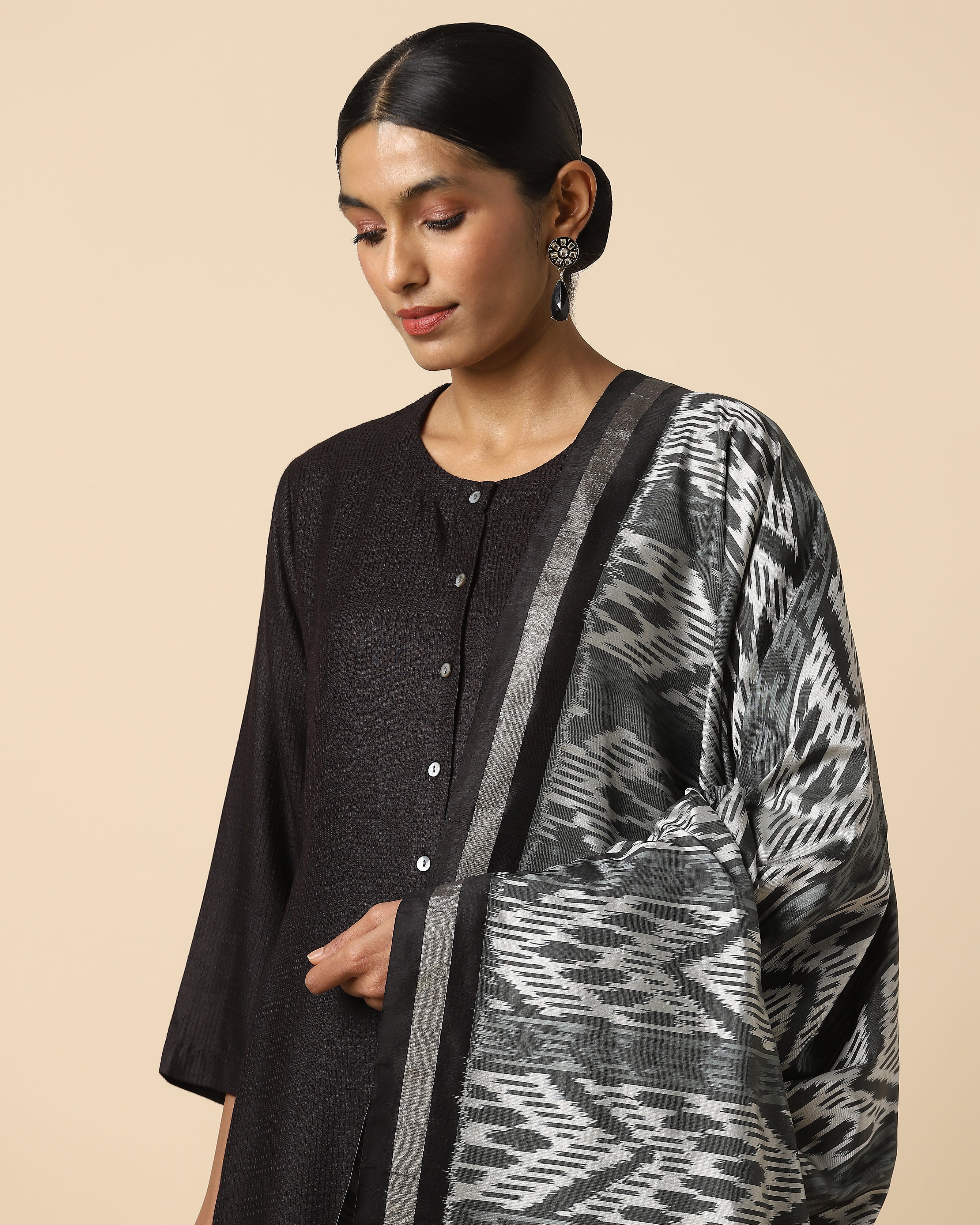 Erisha Pochampally Weft Ikat Silk Dupatta