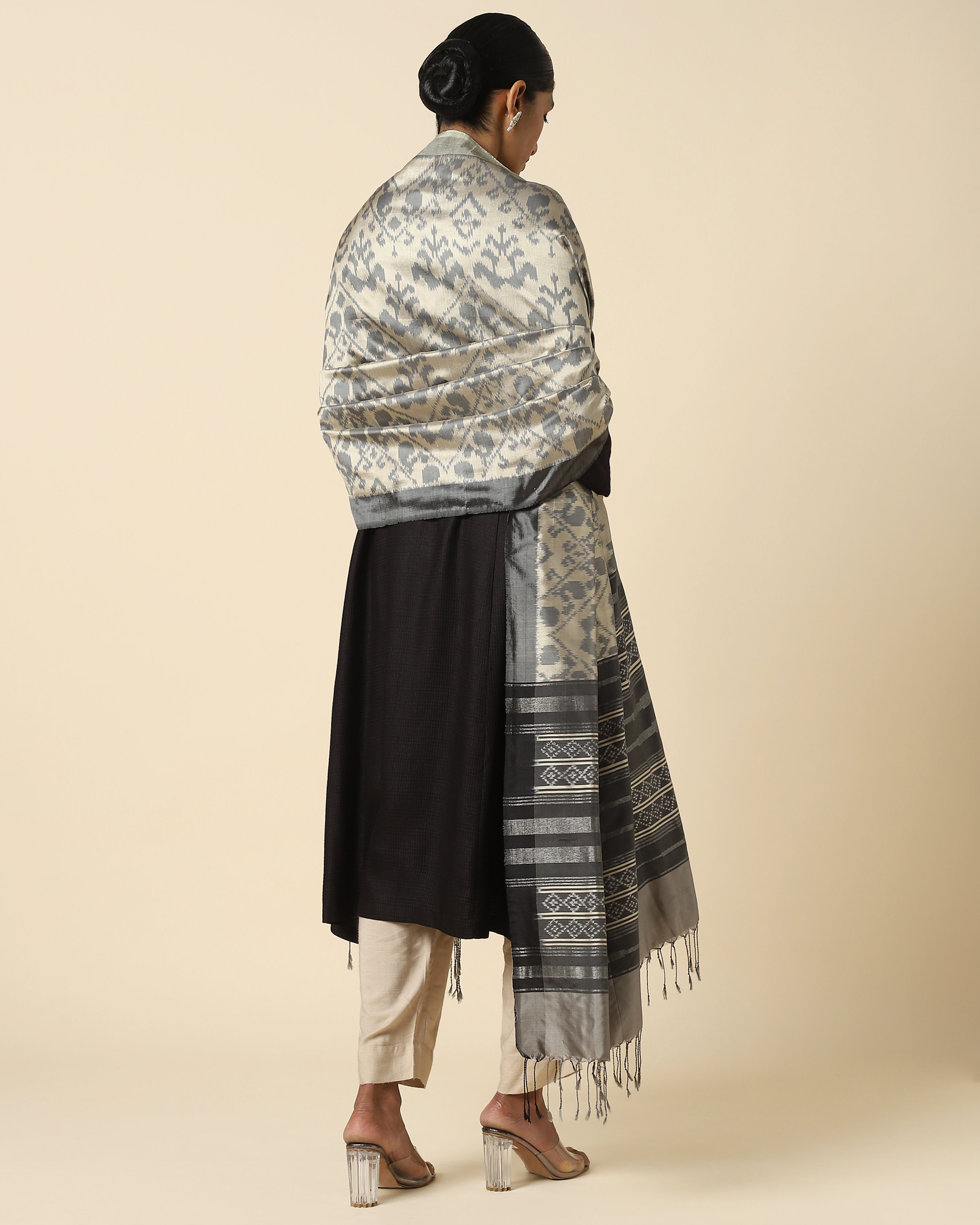 Ragini Pochampally Weft Ikat Silk Dupatta