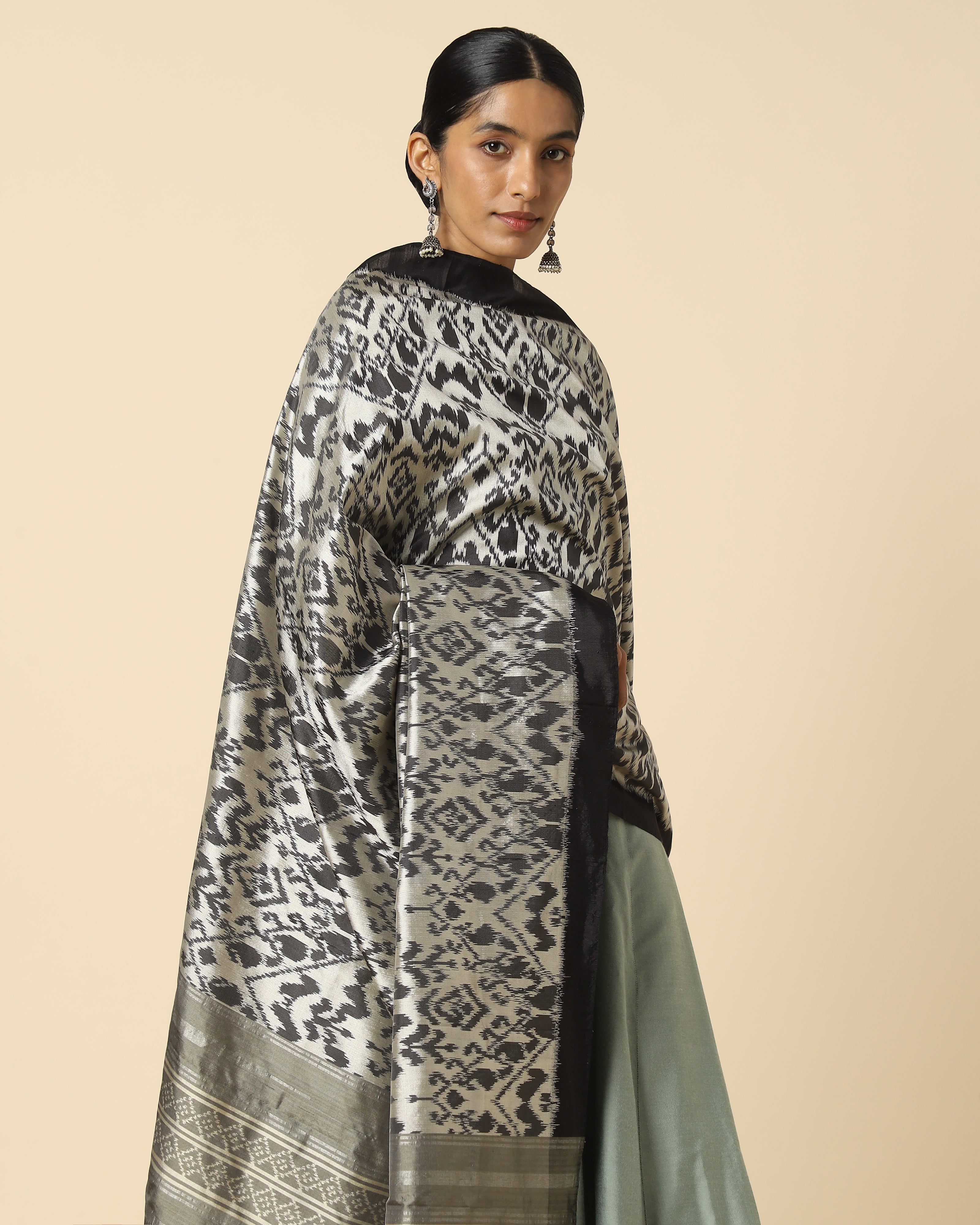 Ragini Pochampally Weft Ikat Silk Dupatta