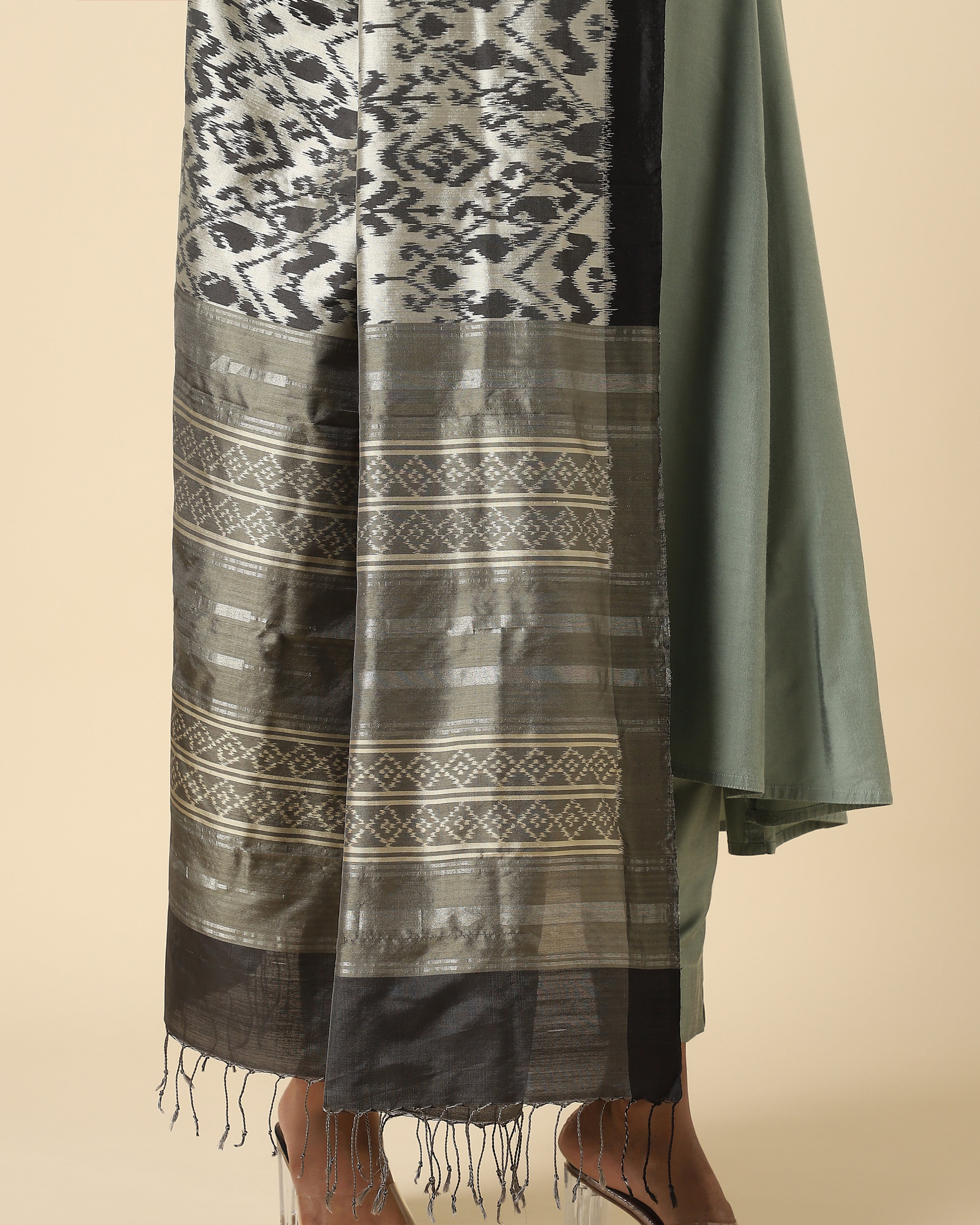 Ragini Pochampally Weft Ikat Silk Dupatta