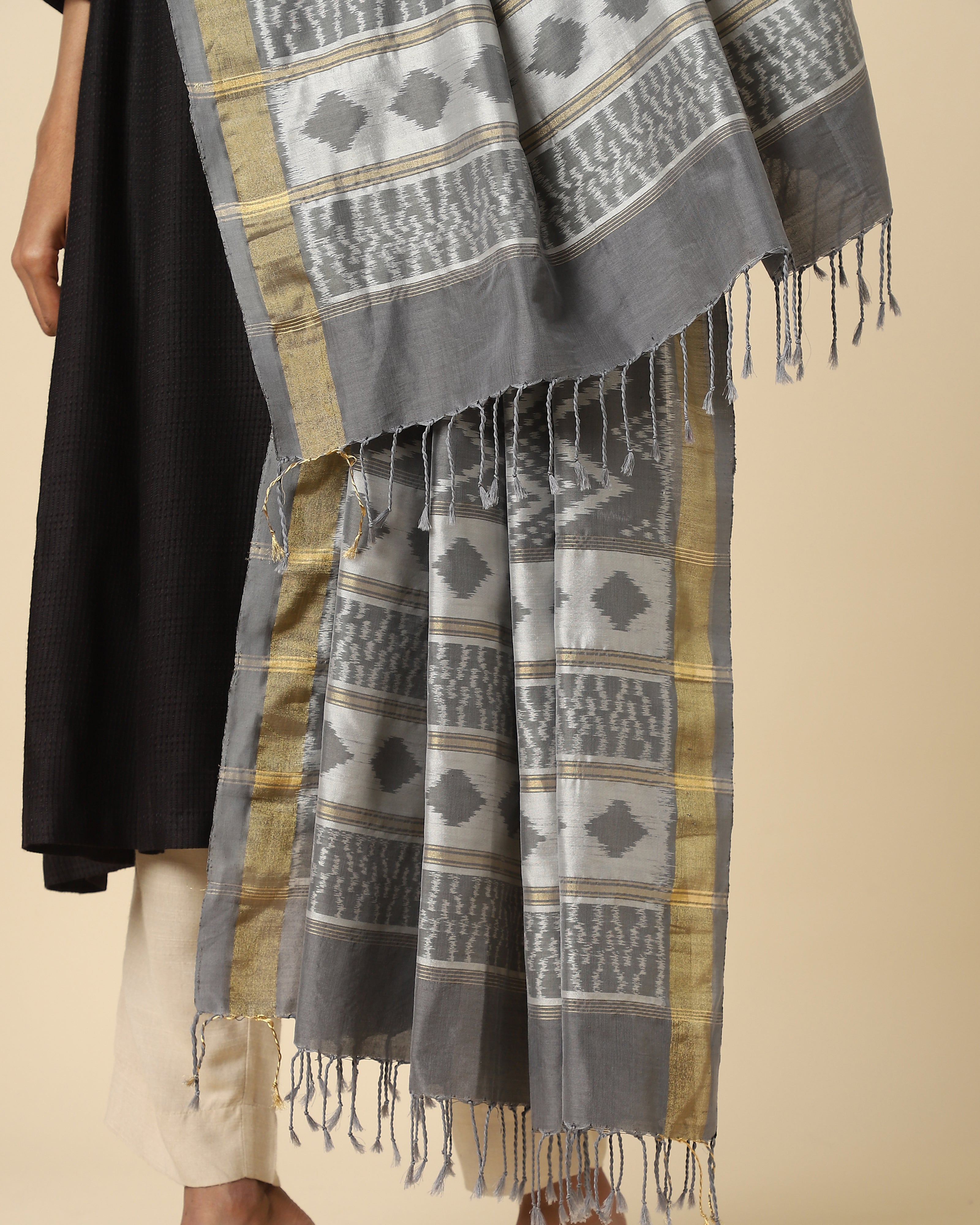 Hasina Pochampally Weft Ikat Silk Cotton Dupatta