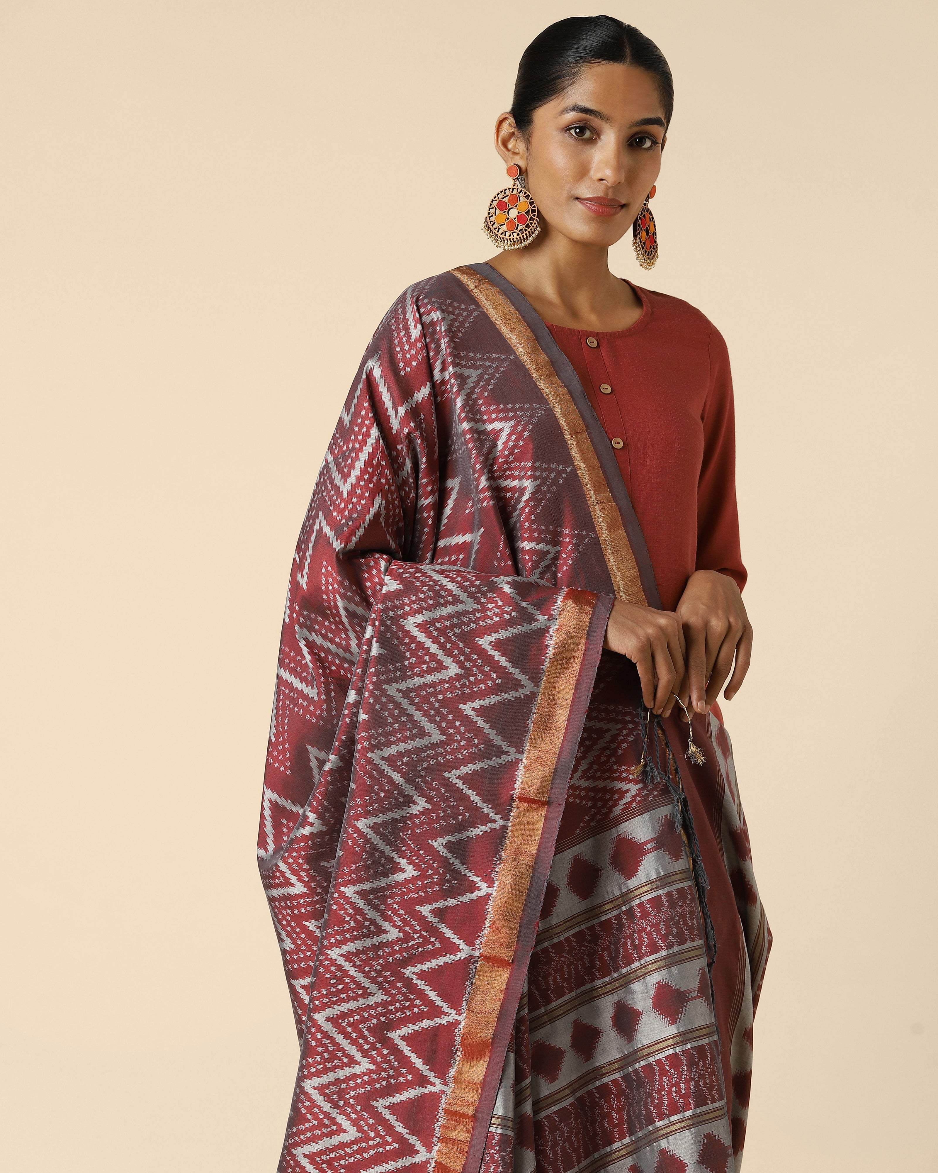 Hasina Pochampally Weft Ikat Silk Cotton Dupatta