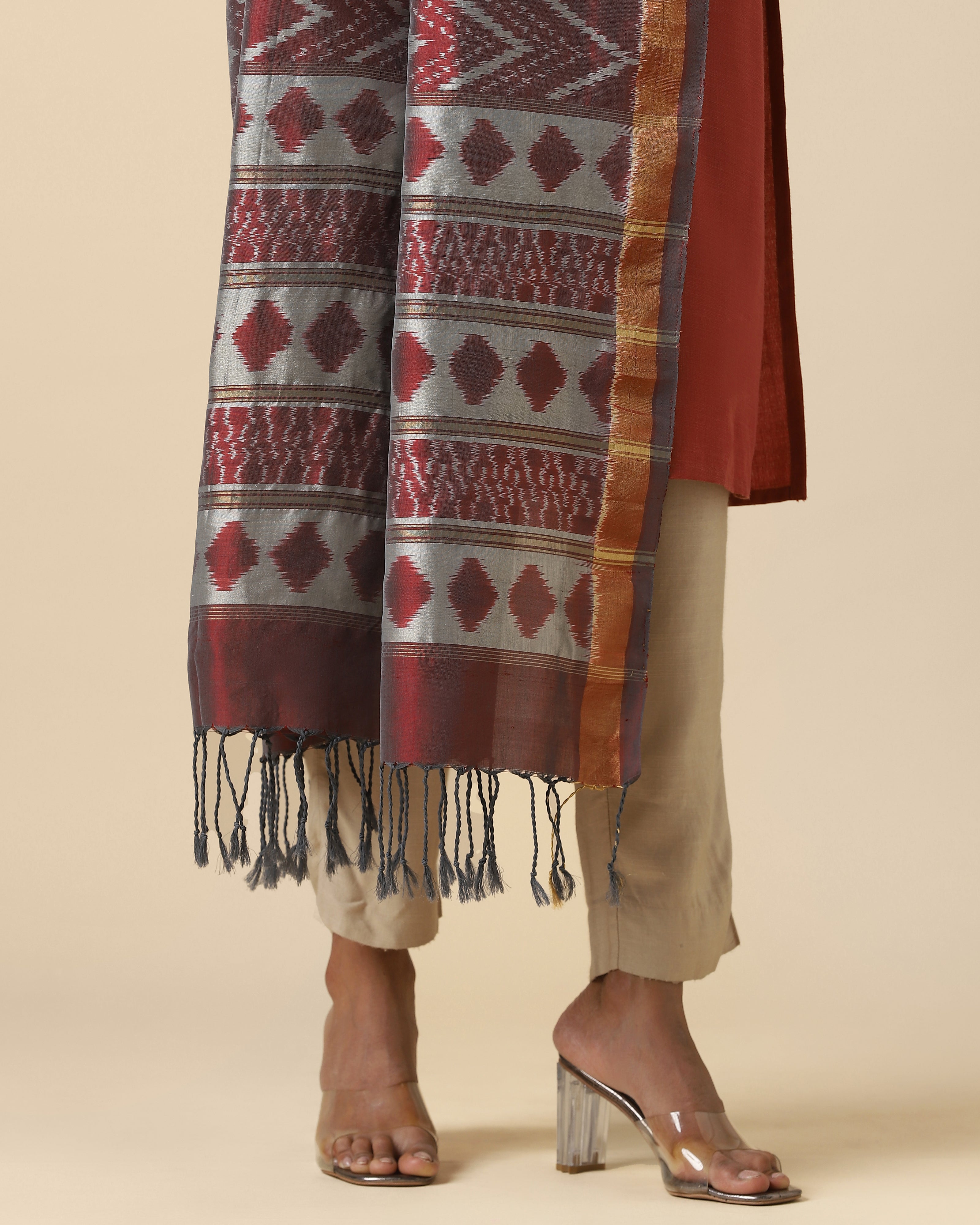 Hasina Pochampally Weft Ikat Silk Cotton Dupatta