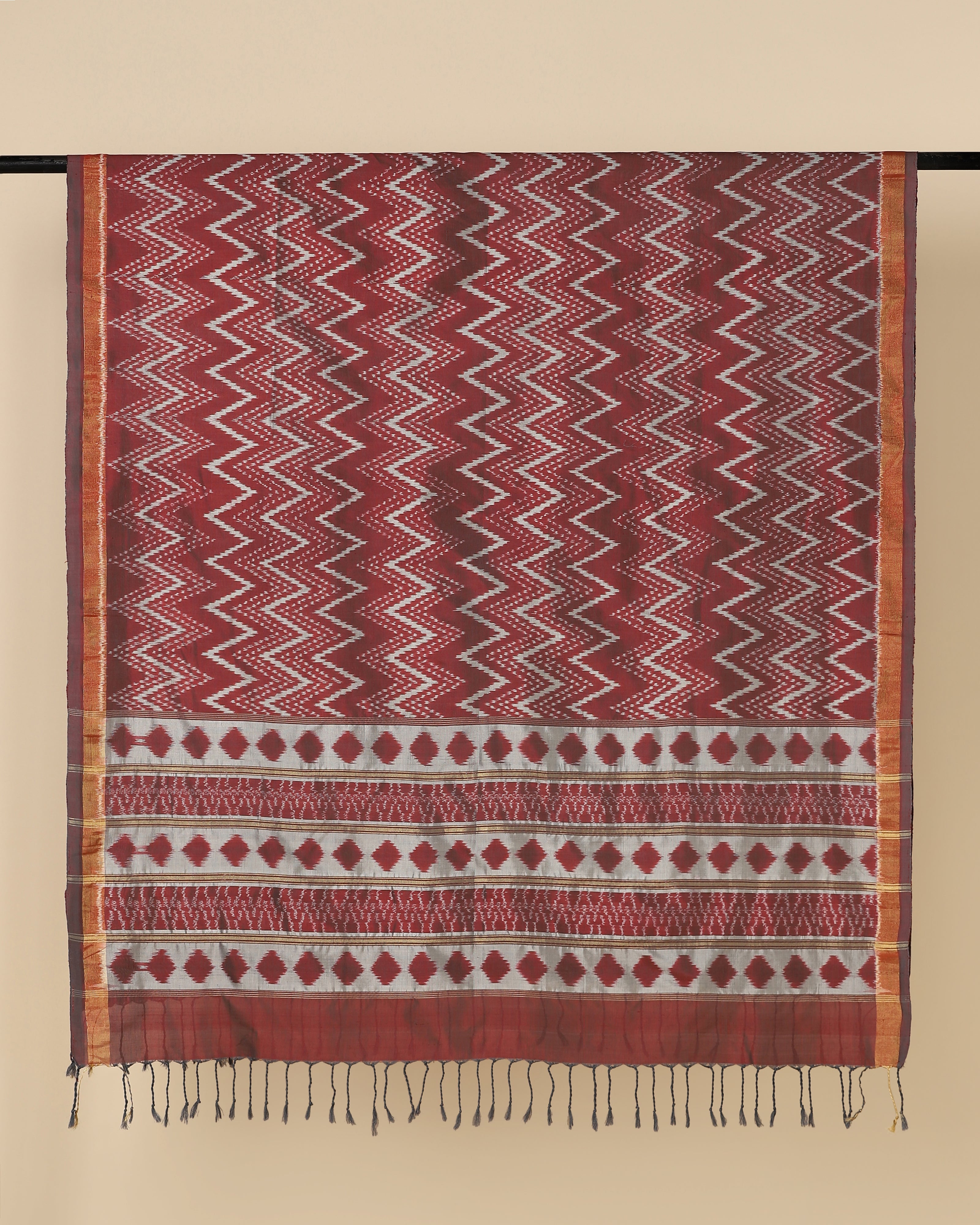 Hasina Pochampally Weft Ikat Silk Cotton Dupatta