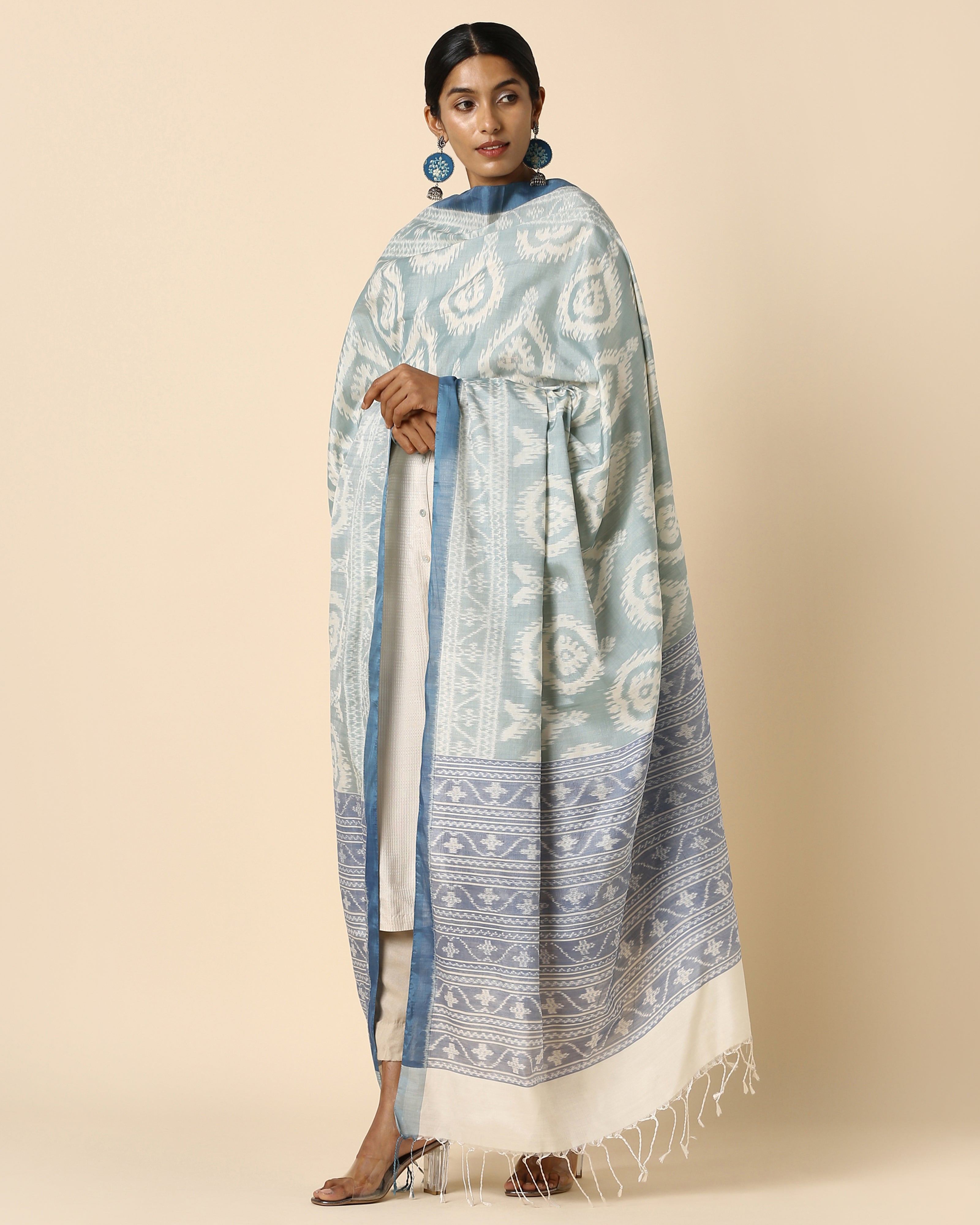 Gagana Pochampally Weft Ikat Silk Cotton Dupatta