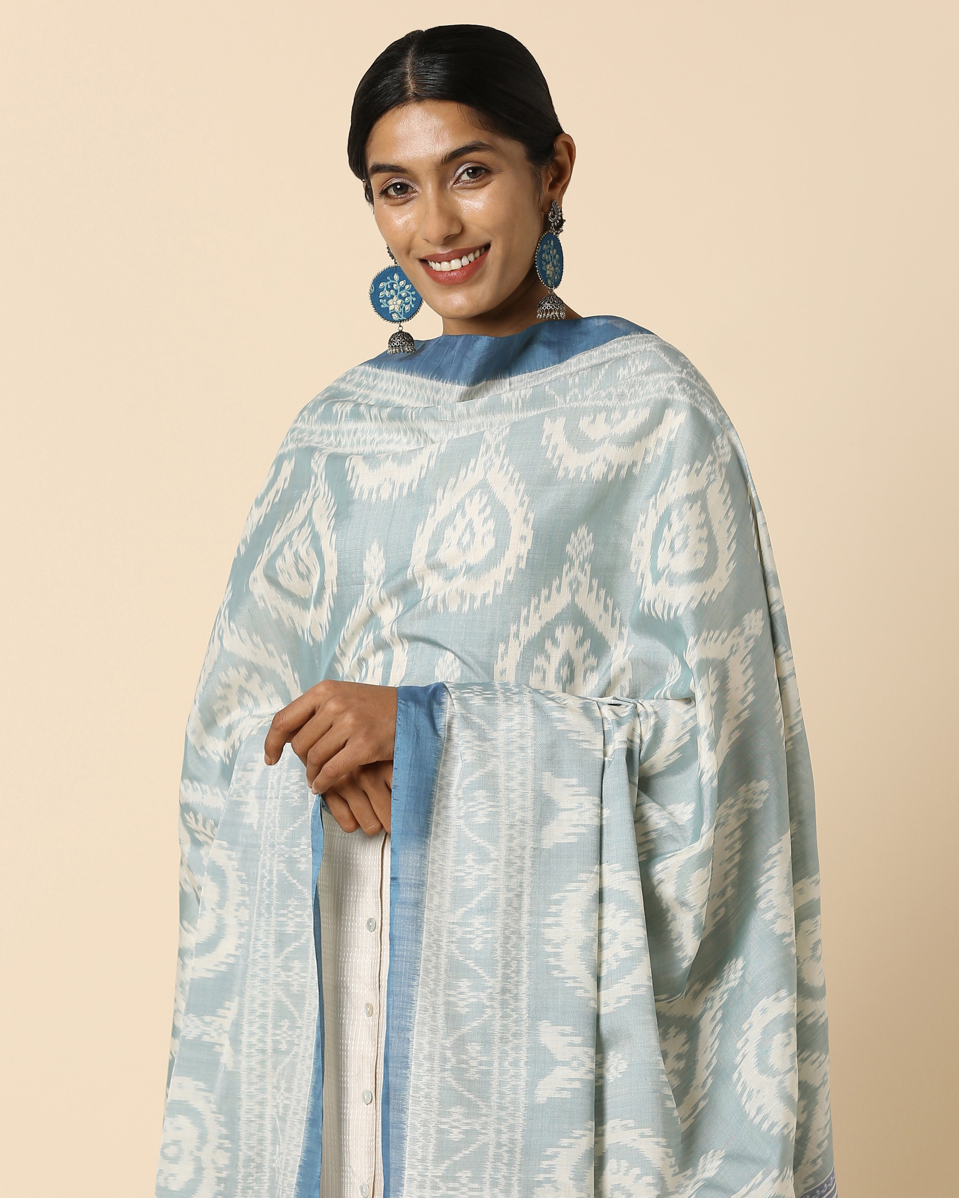 Gagana Pochampally Weft Ikat Silk Cotton Dupatta