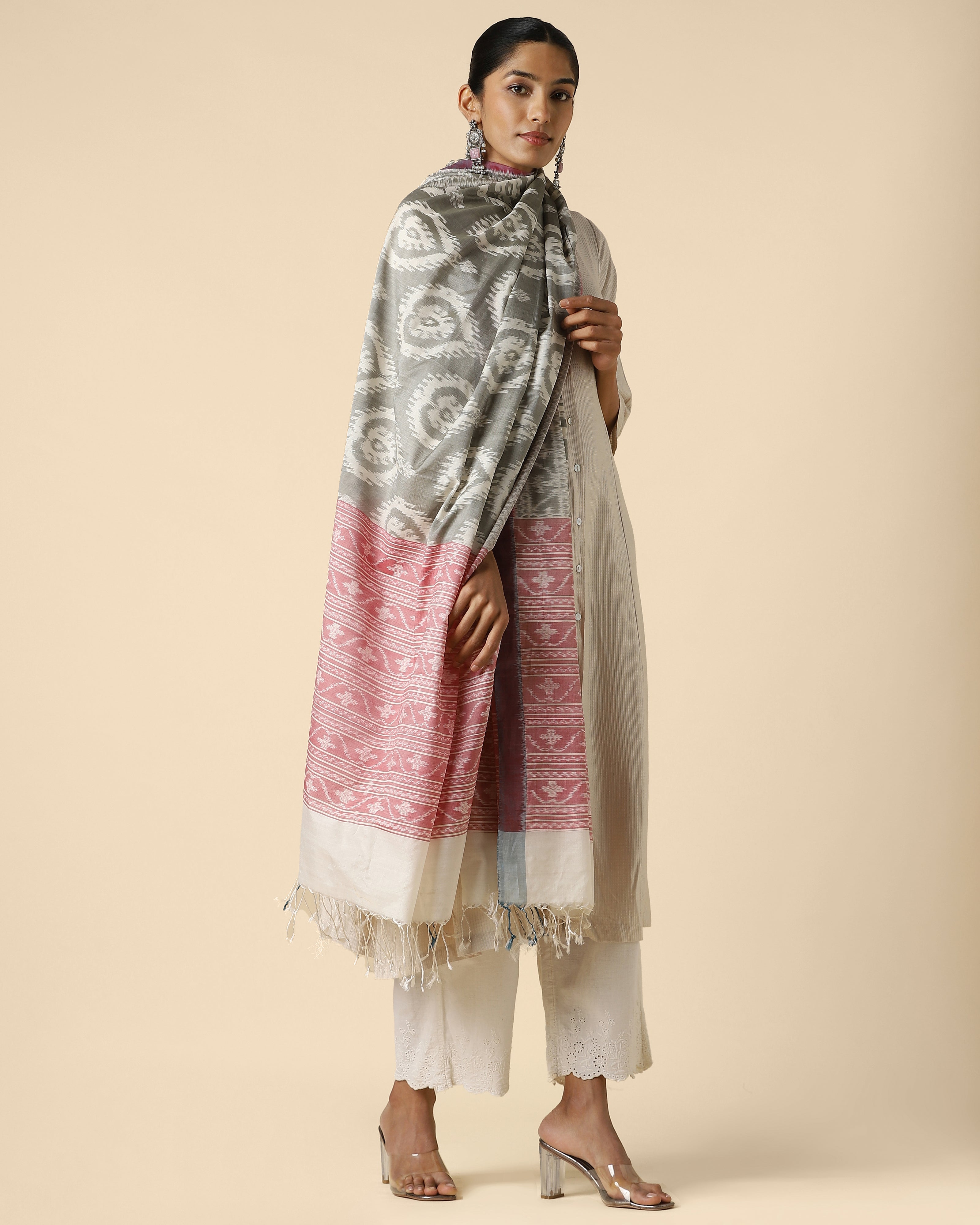 Gagana Pochampally Weft Ikat Silk Cotton Dupatta