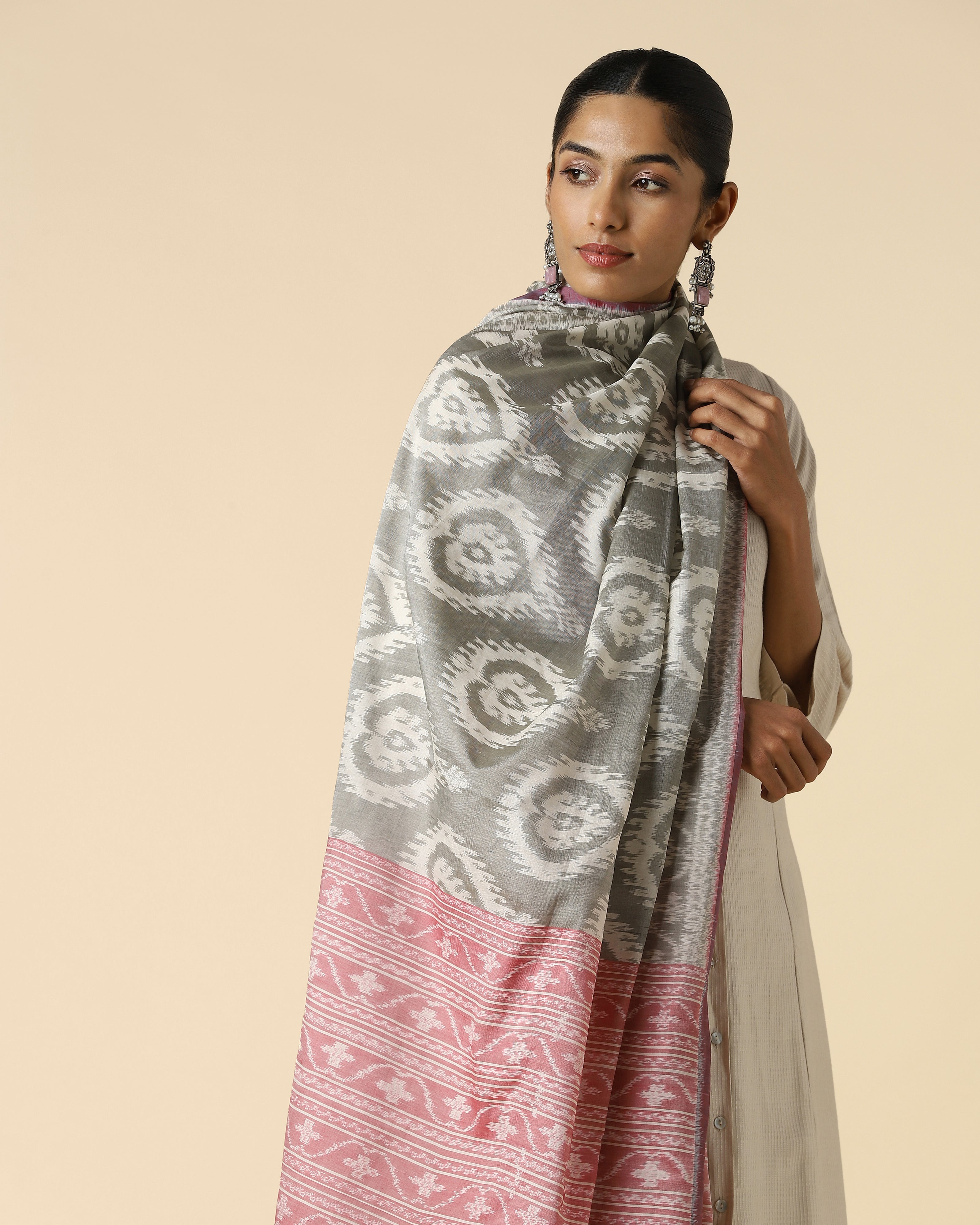 Gagana Pochampally Weft Ikat Silk Cotton Dupatta
