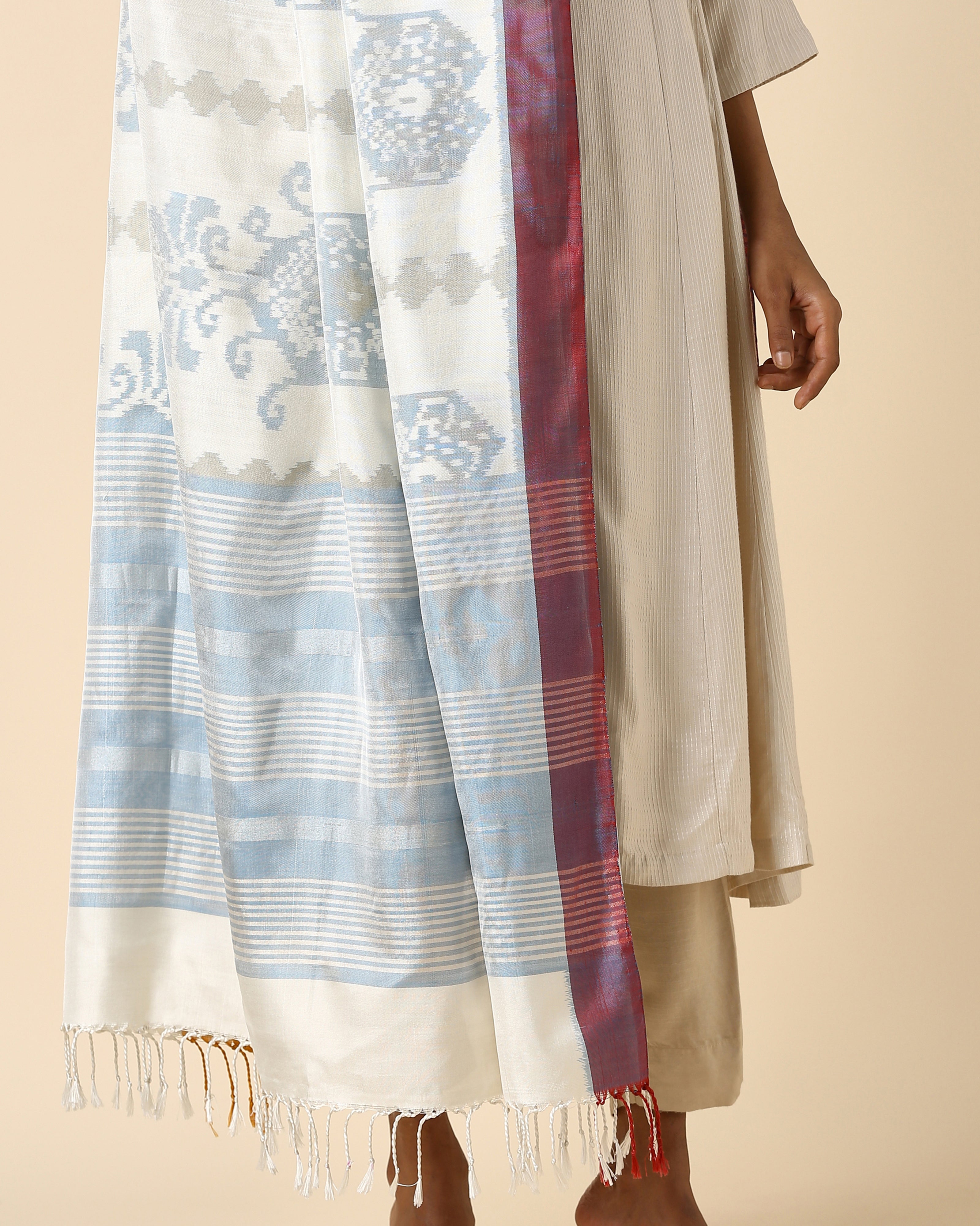 Kalindi Pochampally Weft Ikat Silk Dupatta
