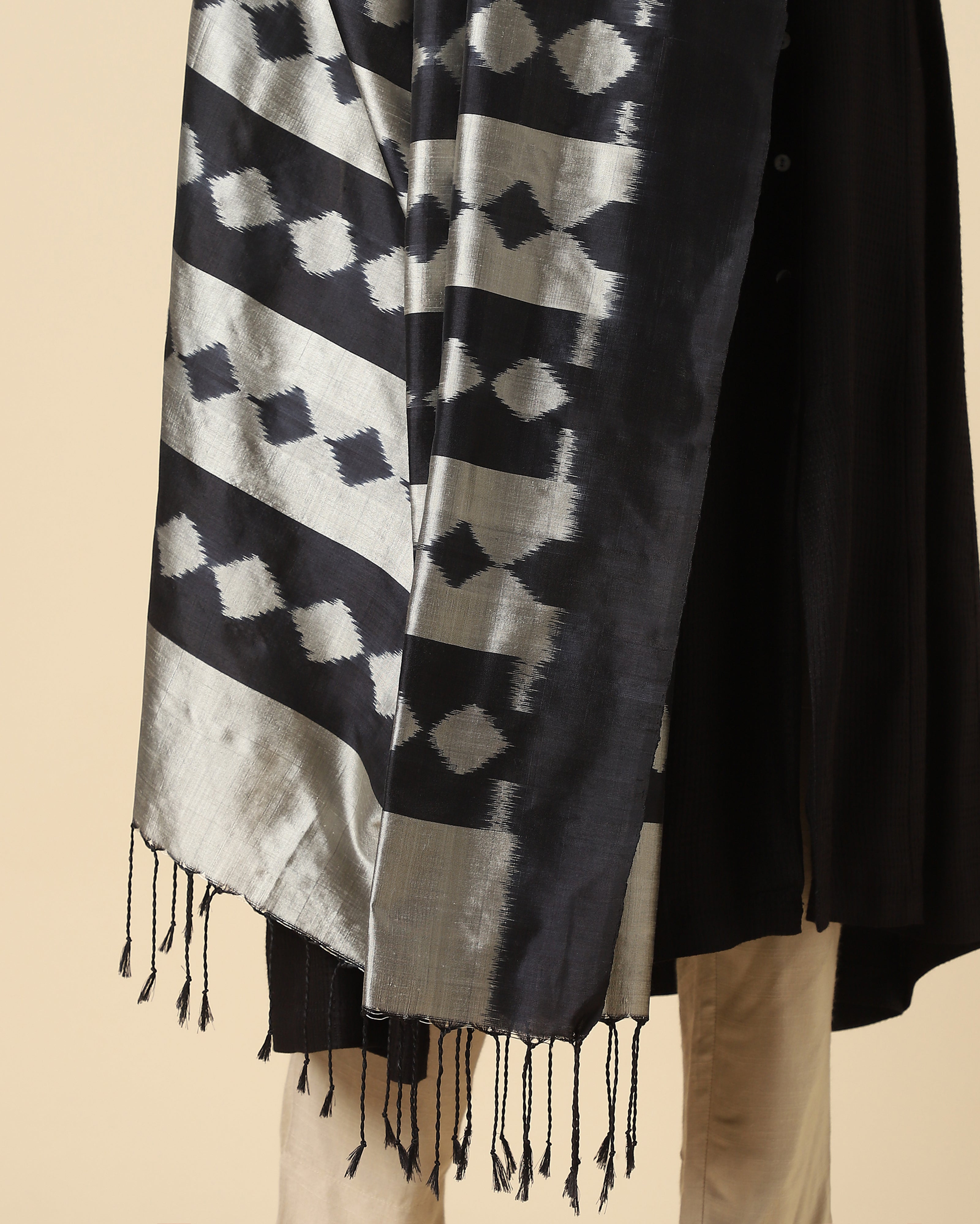 Dhriti Pochampally Weft Ikat Silk Dupatta