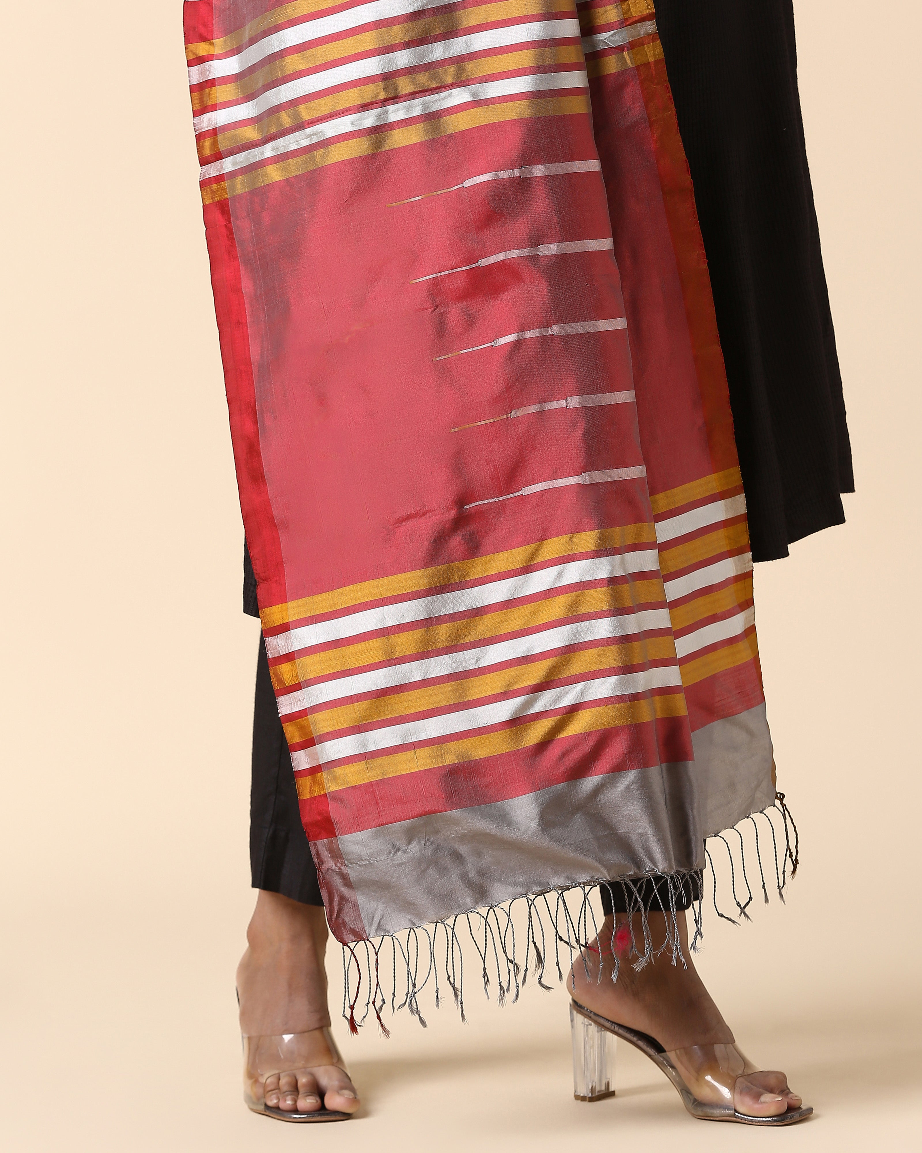 Agrini Pochampally Weft Ikat Silk Dupatta