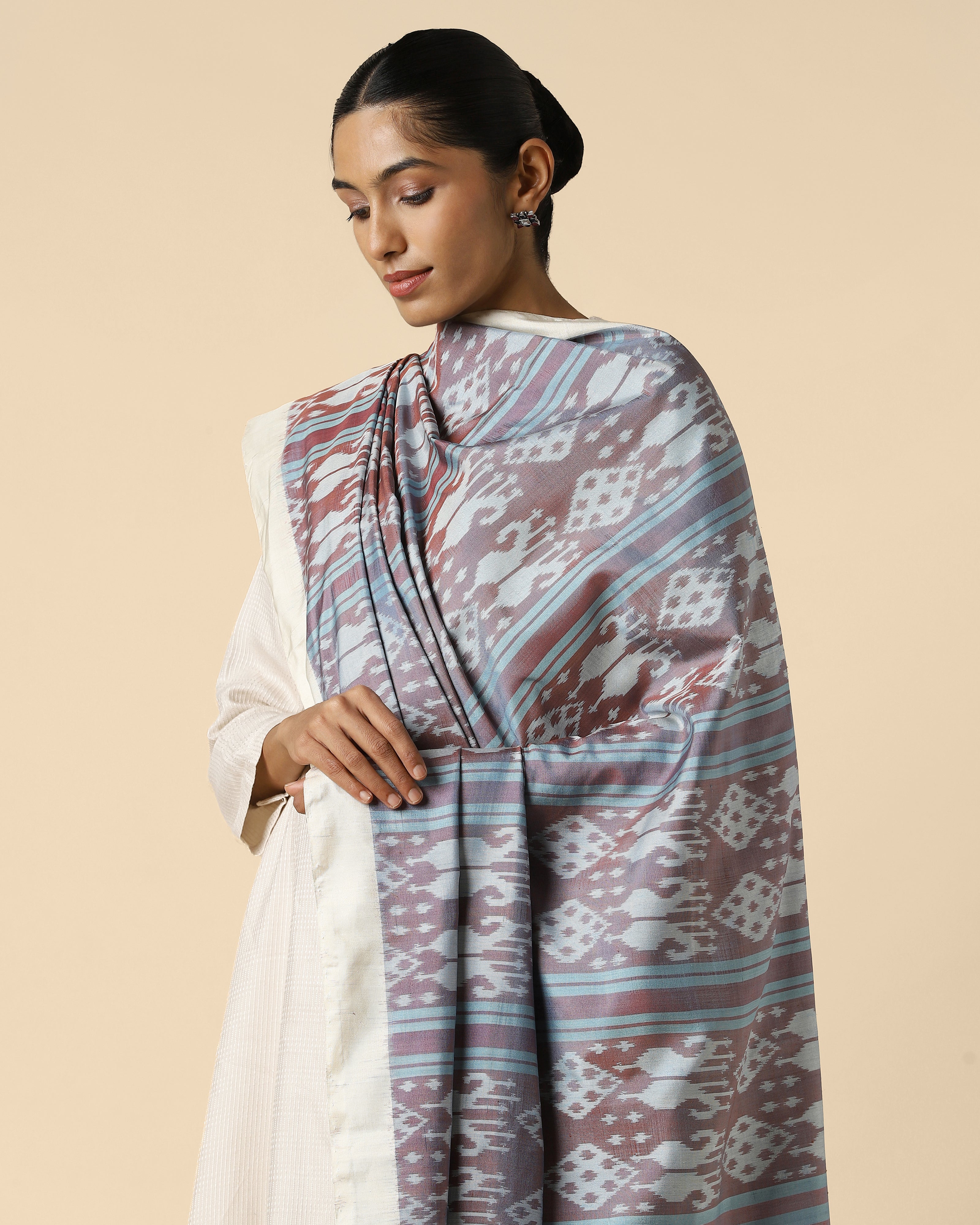 Ranjini Pochampally Weft Ikat Silk Dupatta