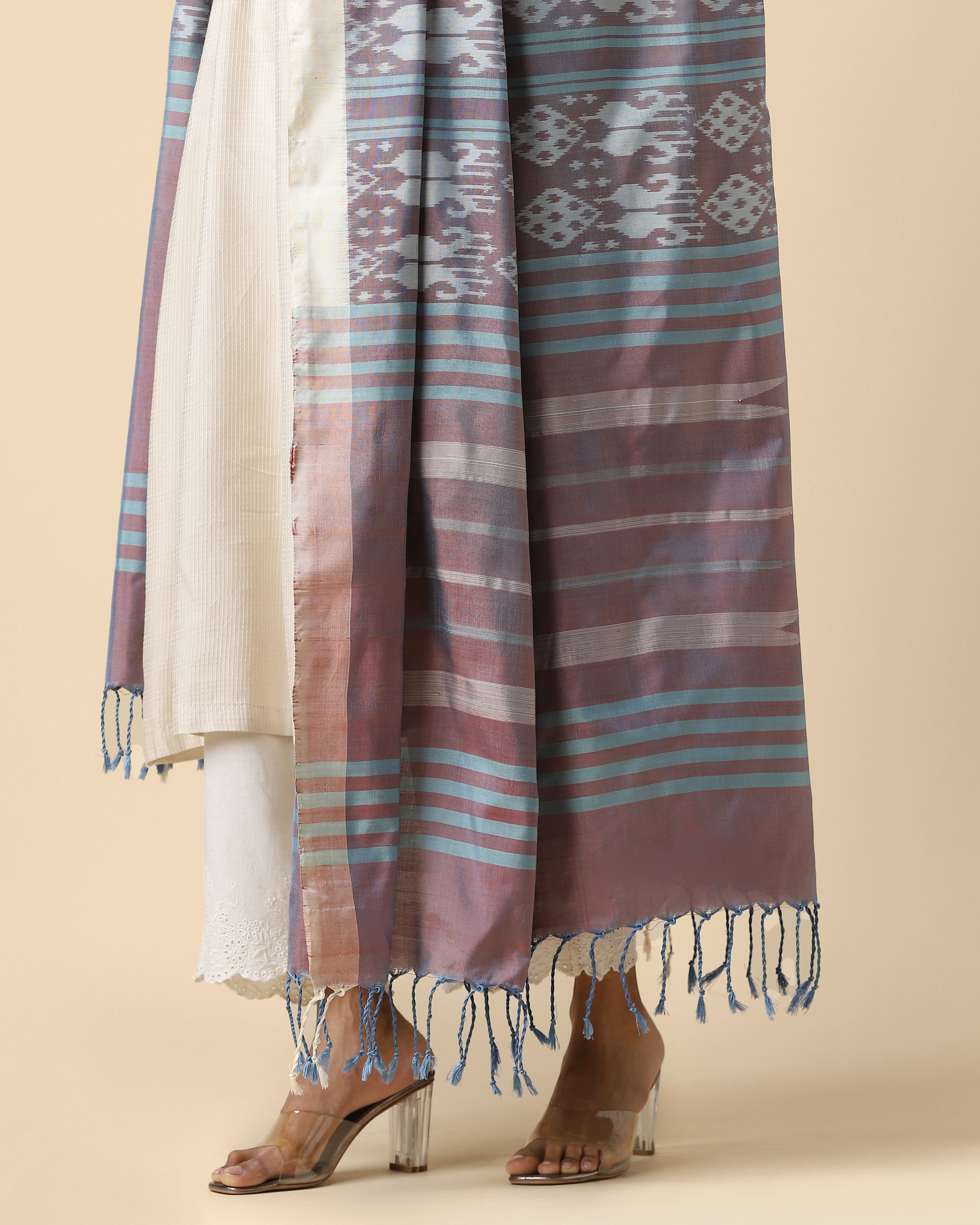 Ranjini Pochampally Weft Ikat Silk Dupatta
