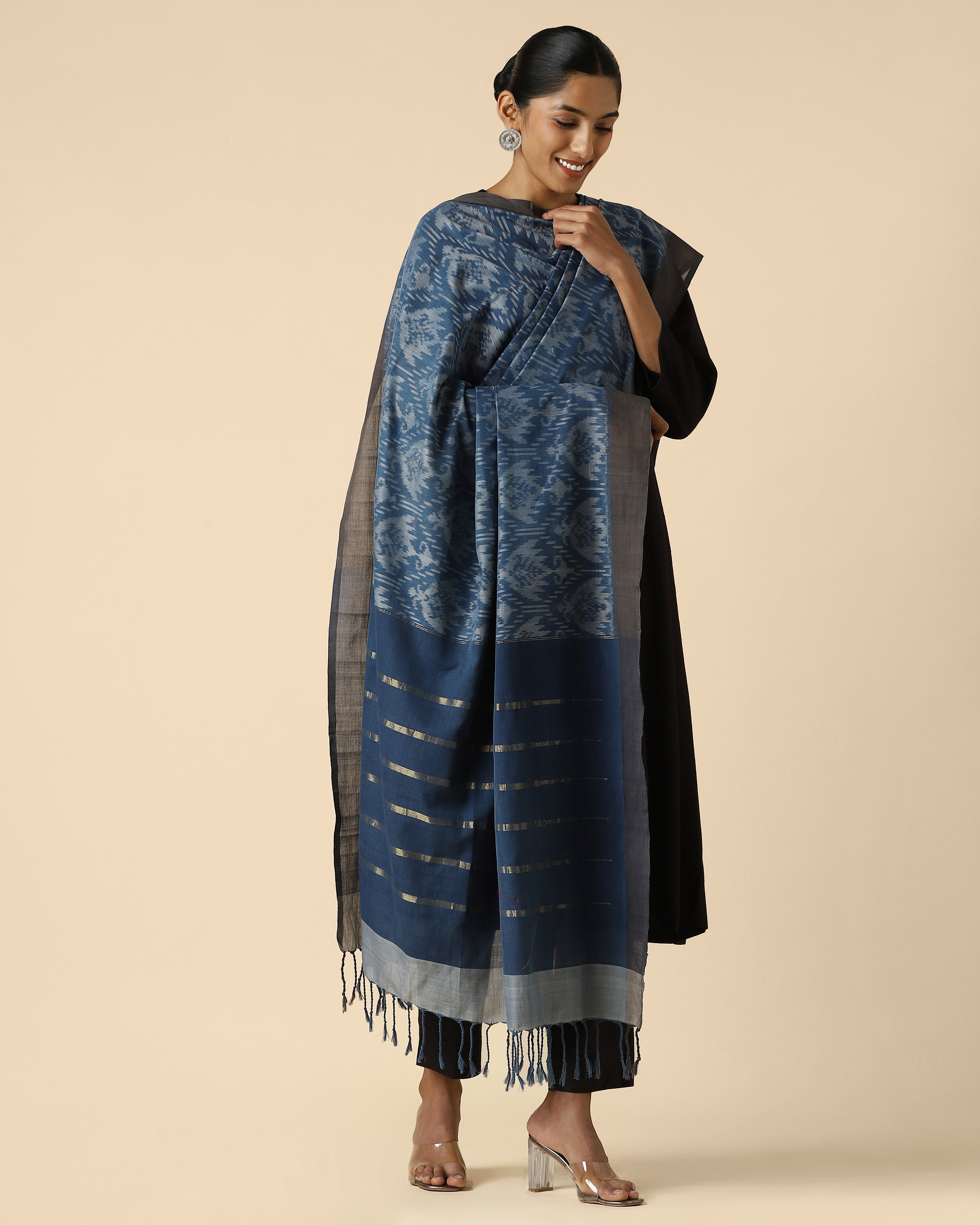 Anishri Pochampally Weft Ikat Cotton Dupatta