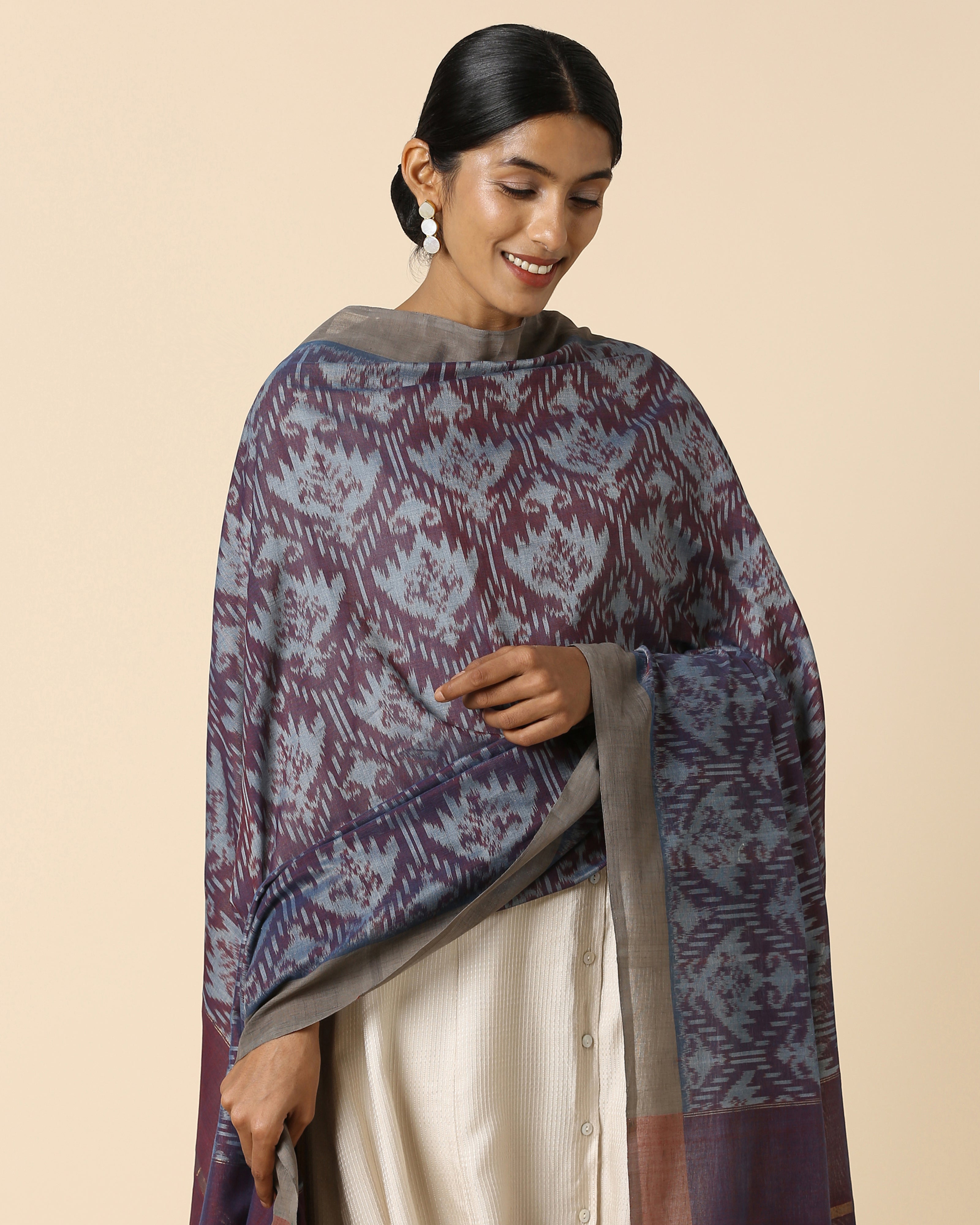 Anishri Pochampally Weft Ikat Cotton Dupatta