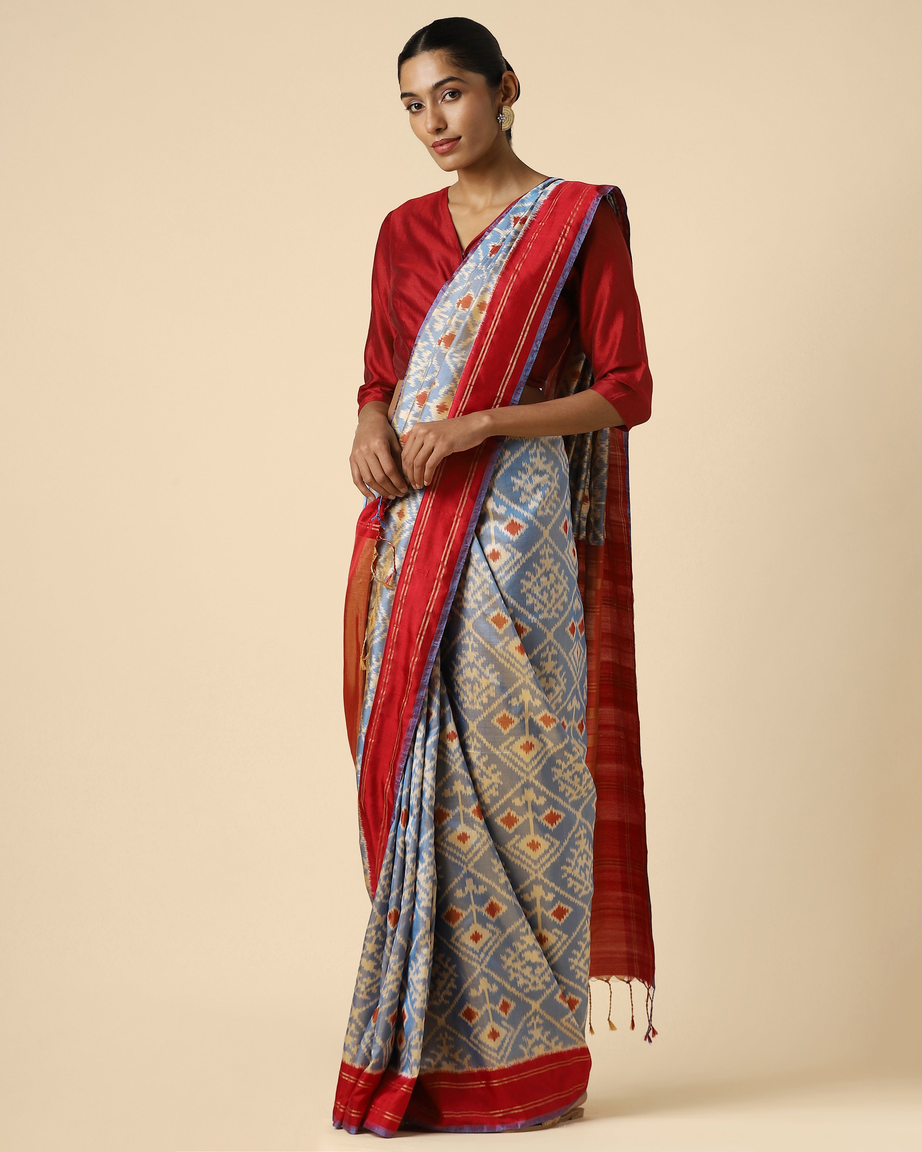 Adham Pochampally Weft Ikat Silk Saree
