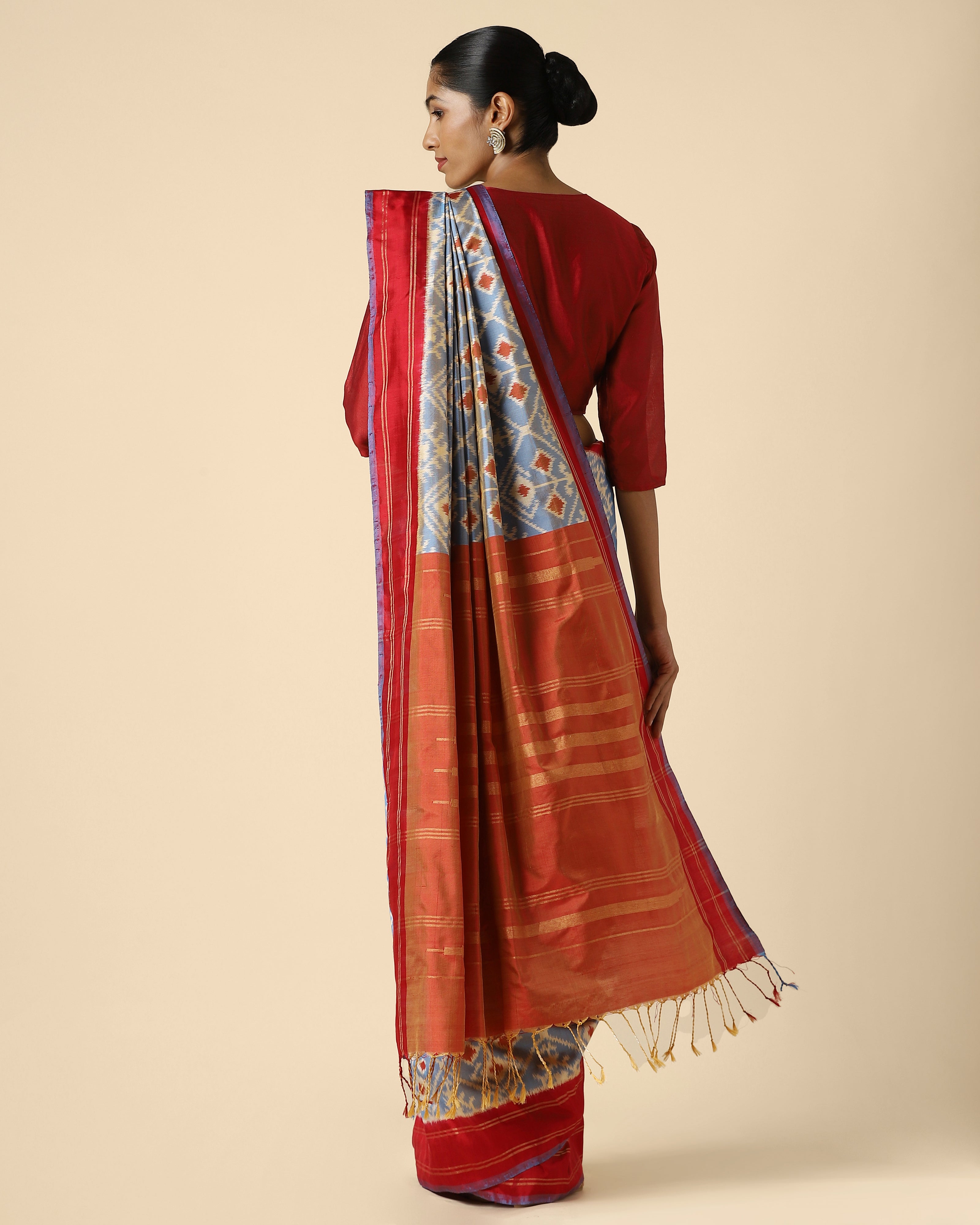 Adham Pochampally Weft Ikat Silk Saree