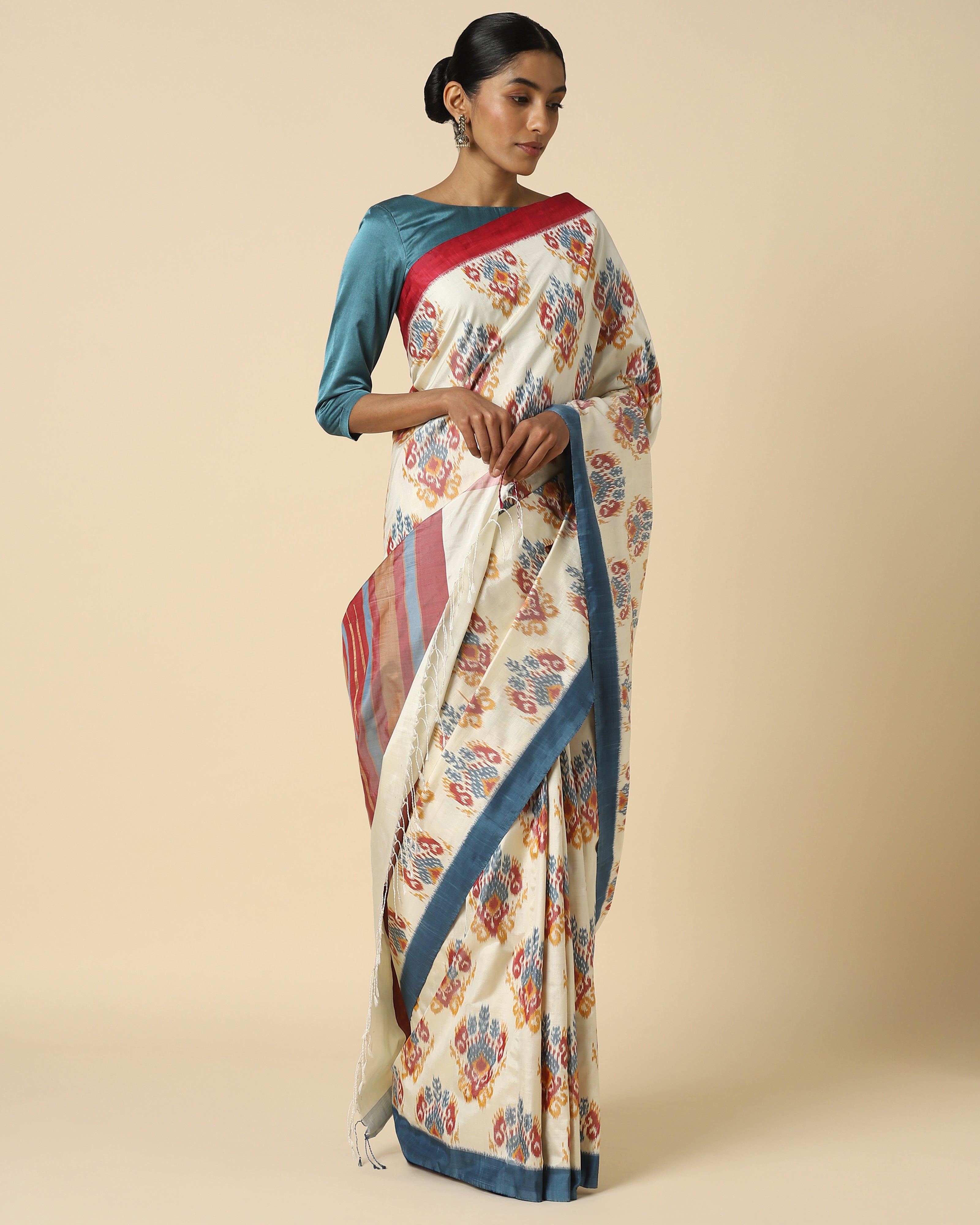 Uditha Pochampally Weft Ikat Silk Saree