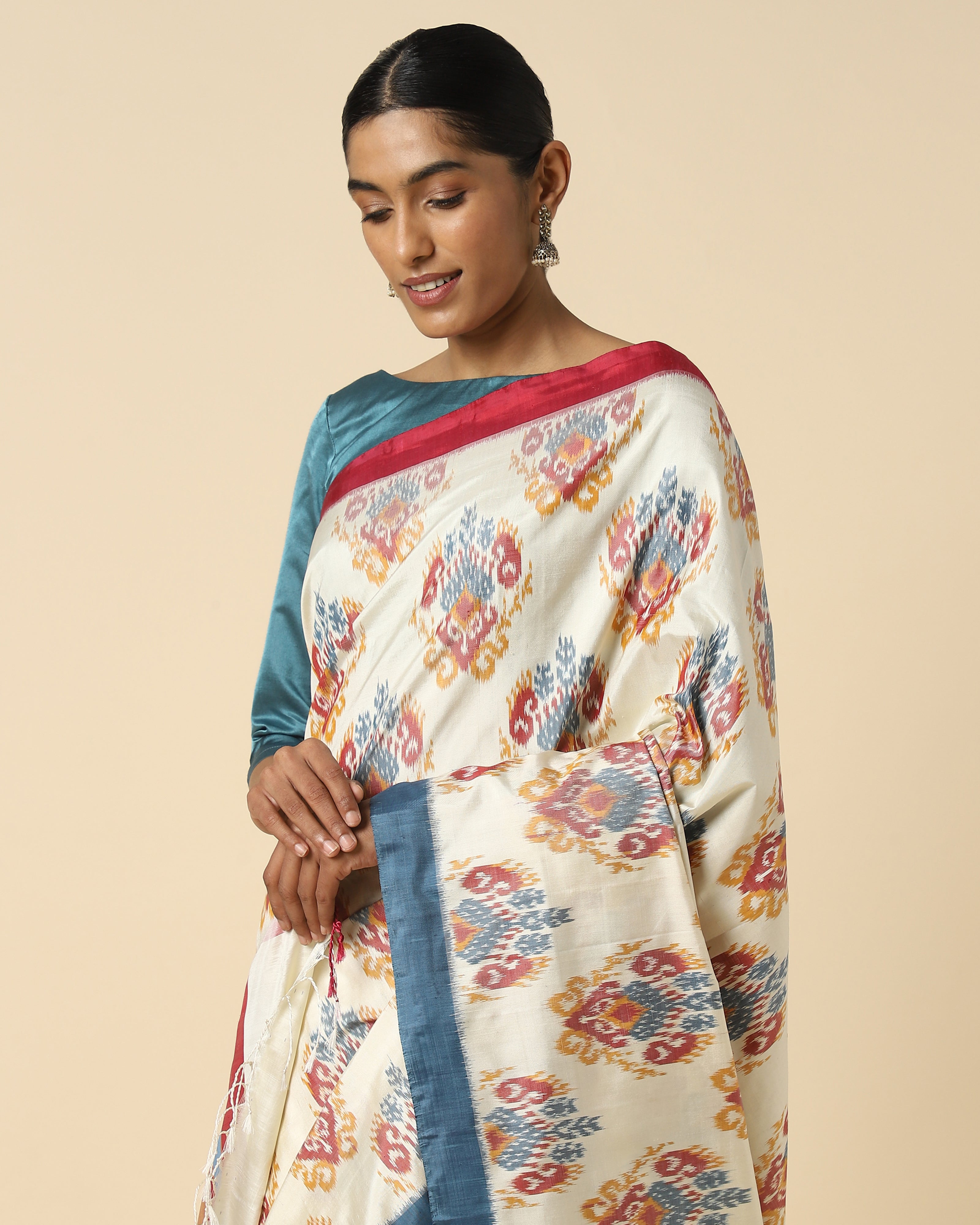 Uditha Pochampally Weft Ikat Silk Saree