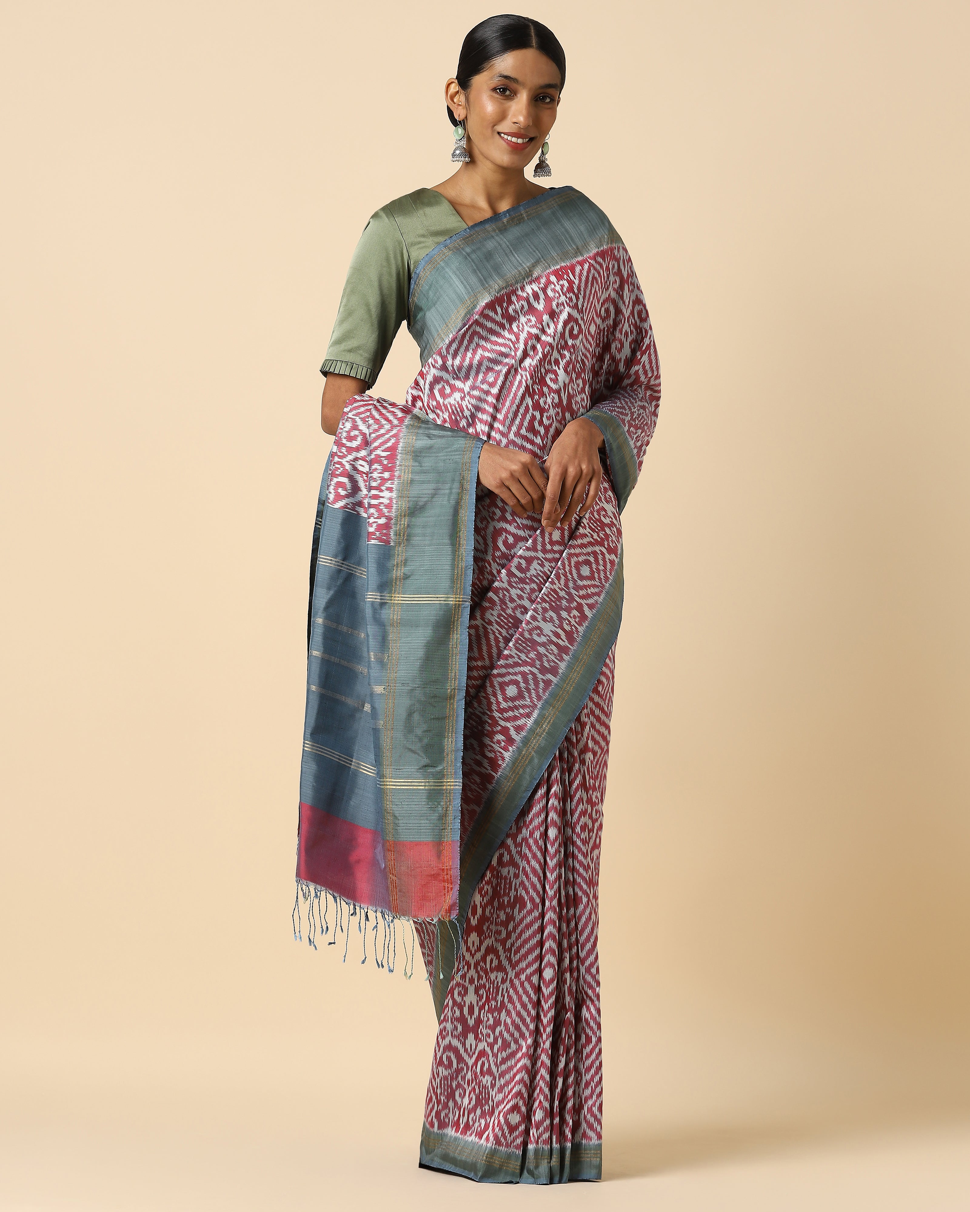 Vahini Pochampally Weft Ikat Silk Saree