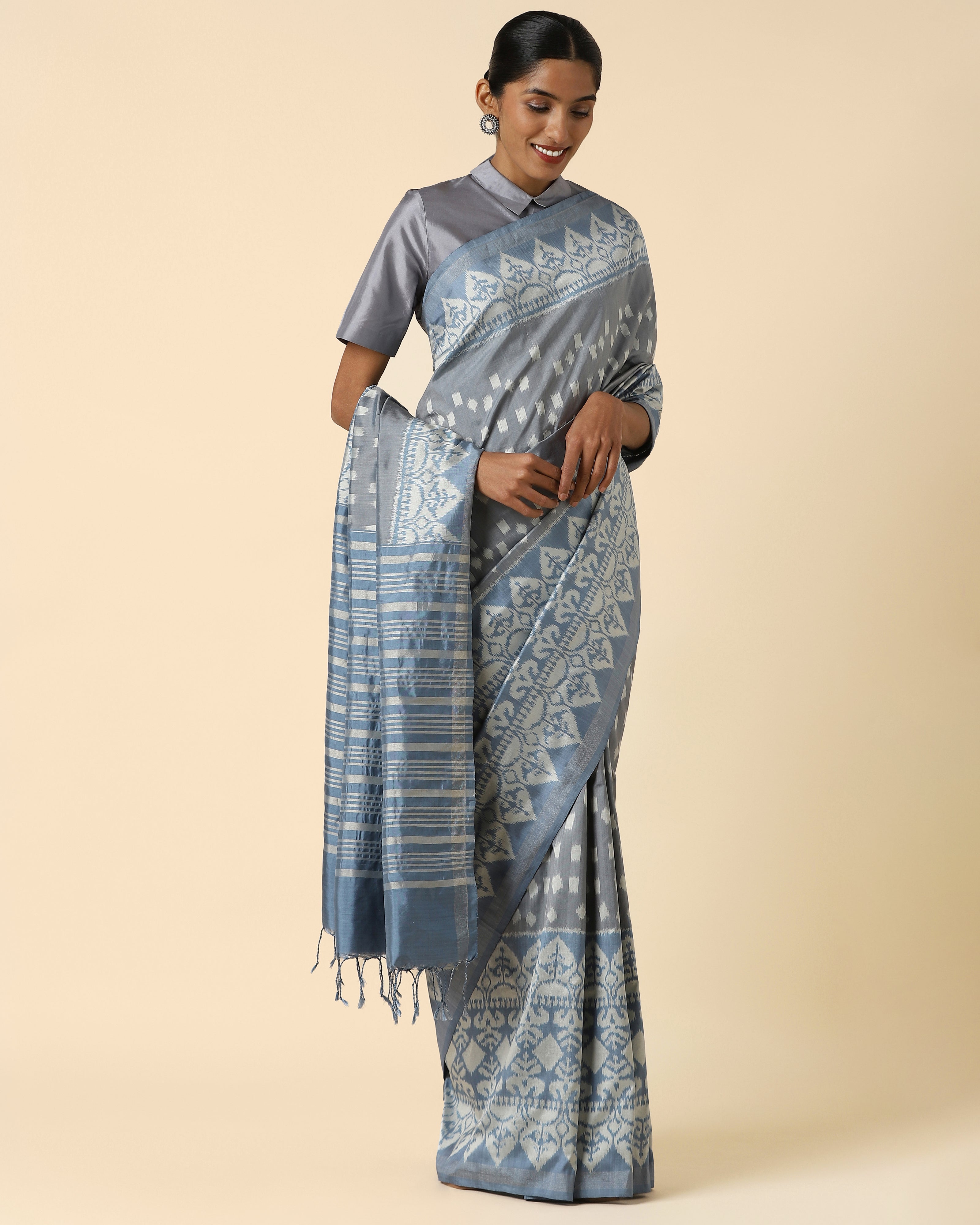 Venya Pochampally Weft Ikat Silk Saree