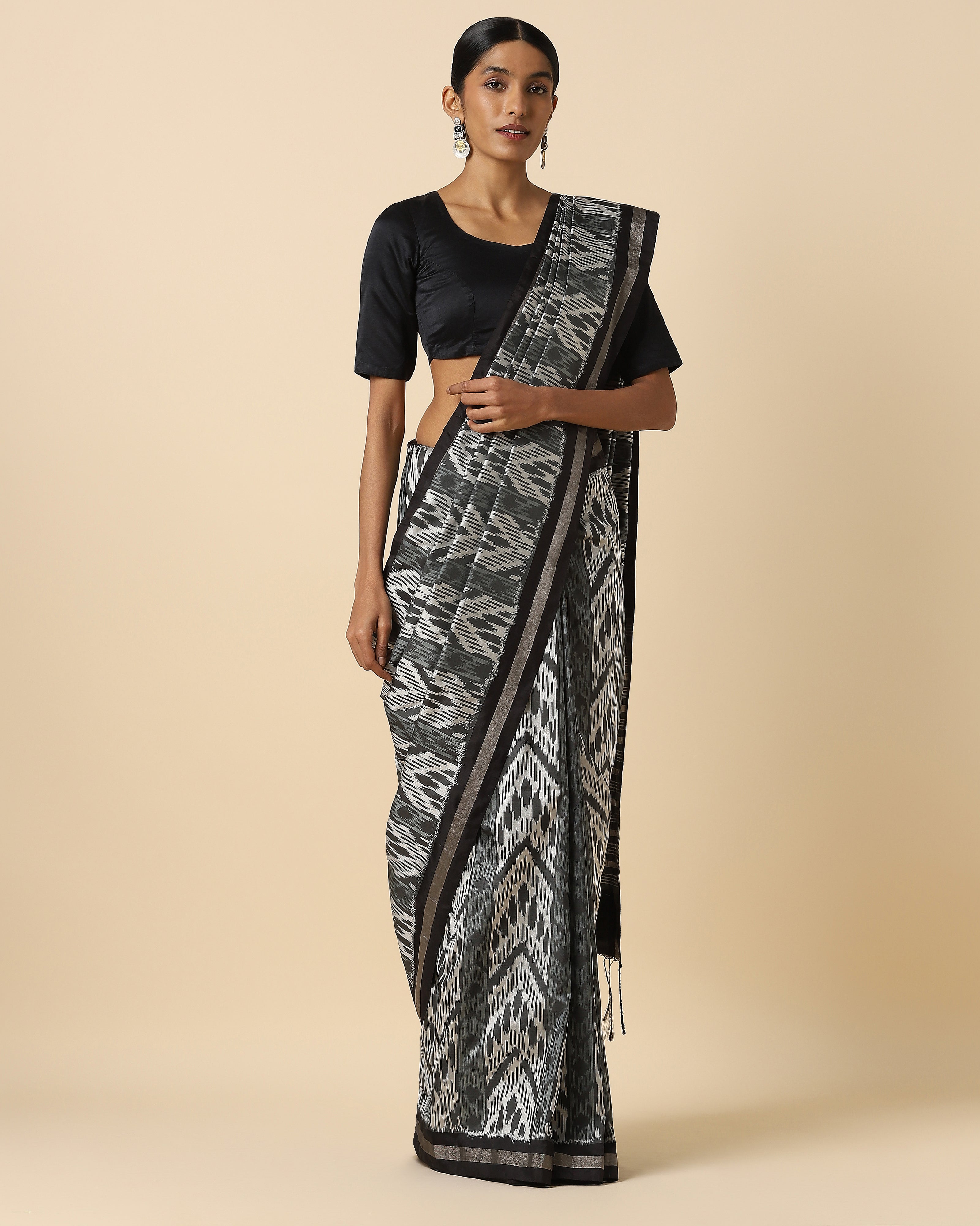 Erisha Pochampally Weft Ikat Silk Saree