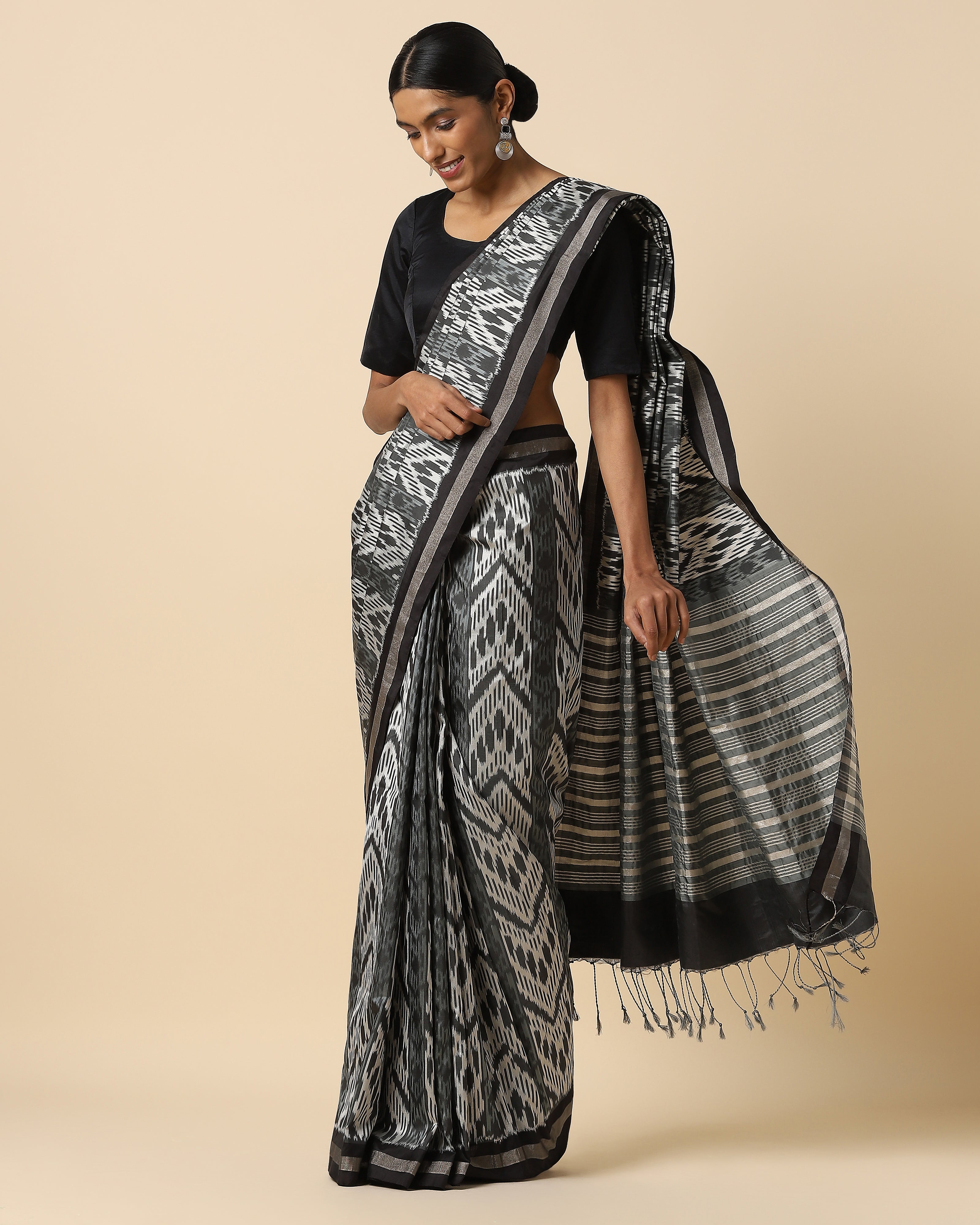Erisha Pochampally Weft Ikat Silk Saree