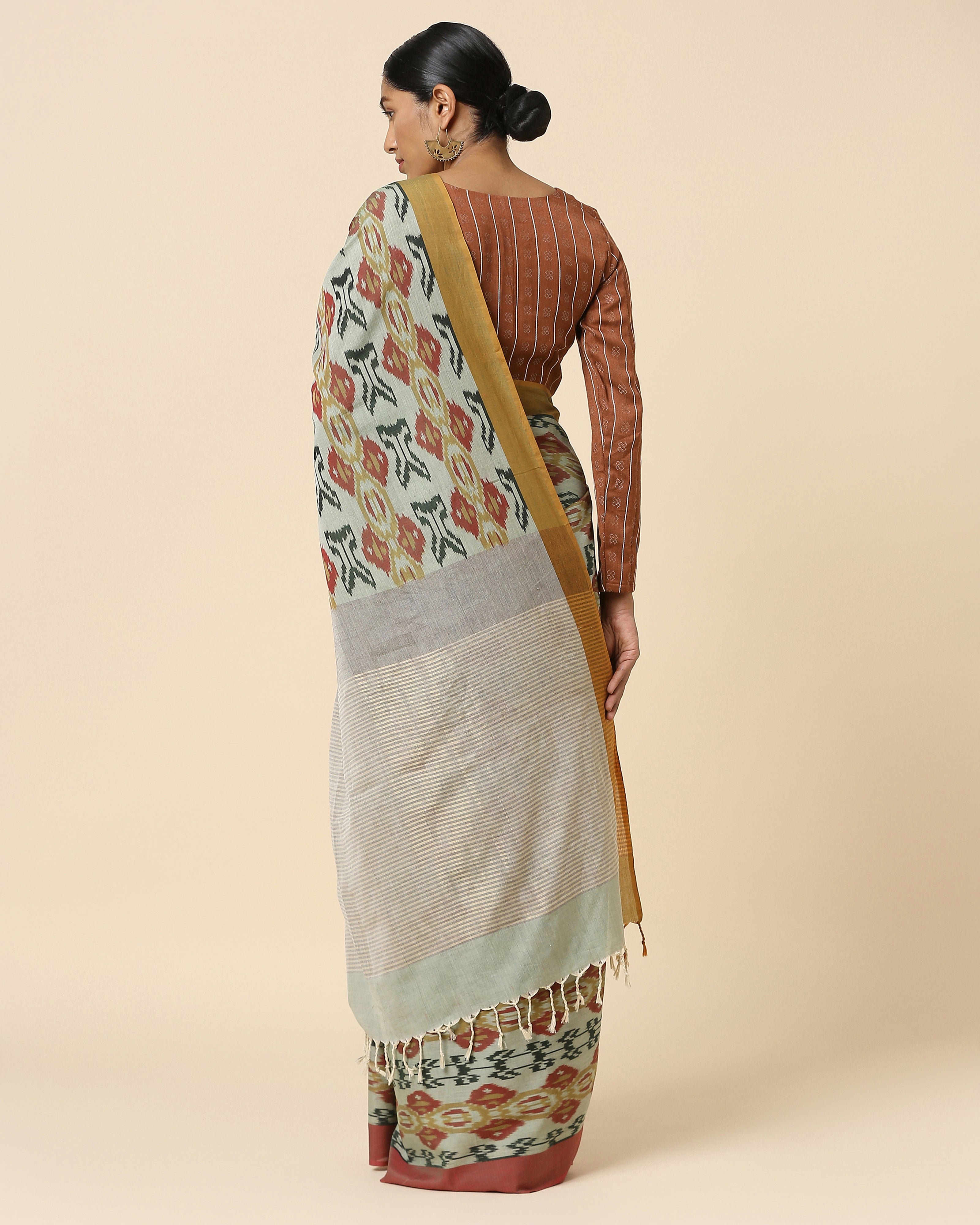 Aadhriti Pochampally Warp Ikat Cotton Saree