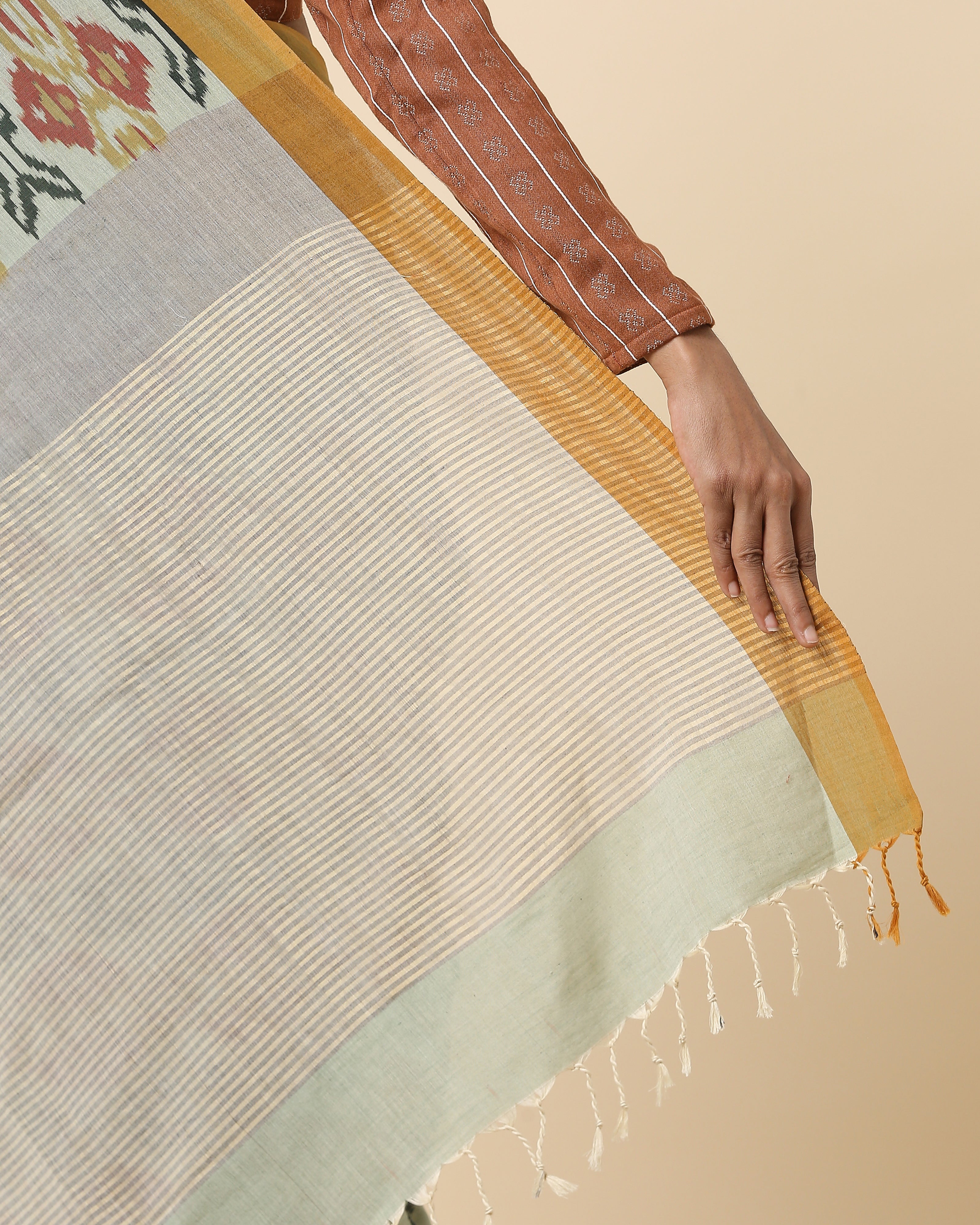Aadhriti Pochampally Warp Ikat Cotton Saree