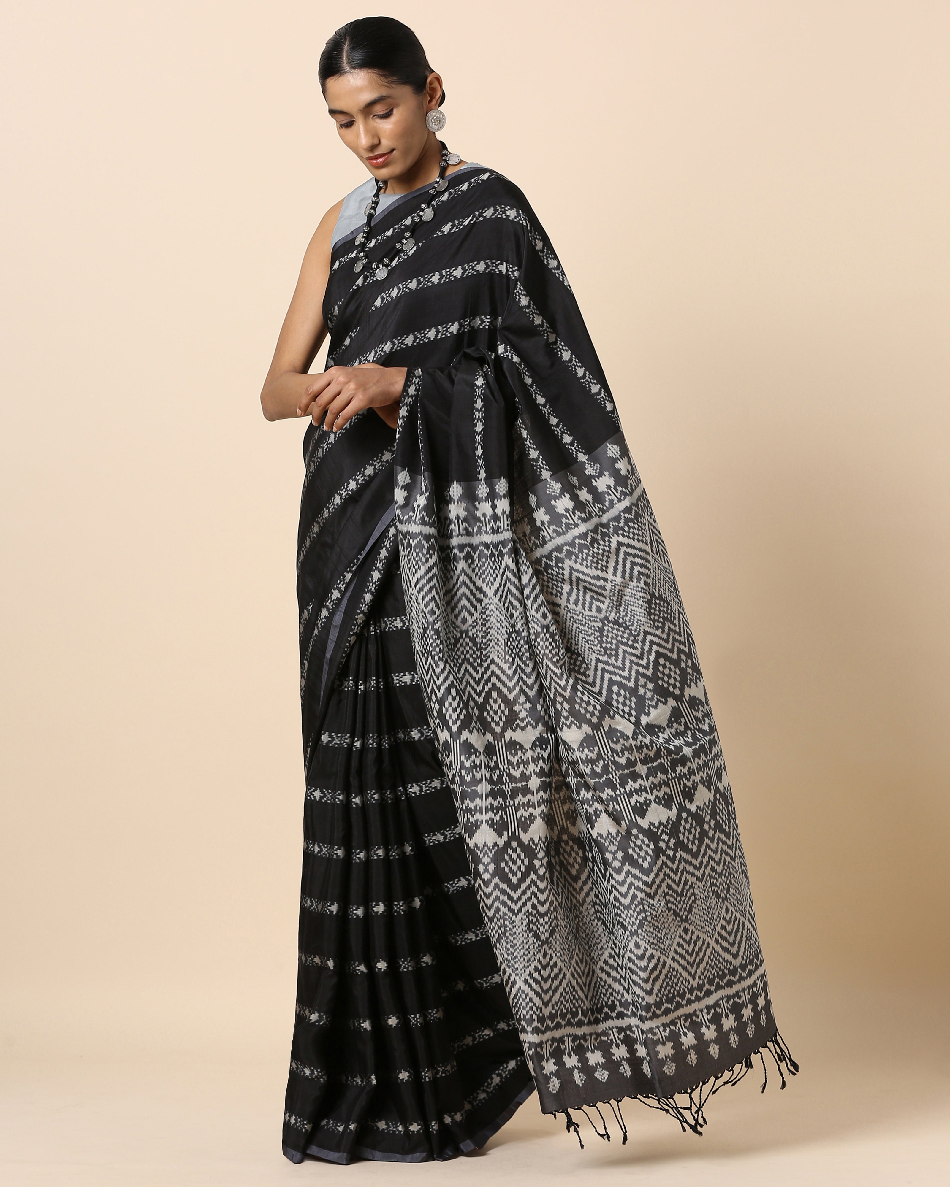 Ardha Pochampally Warp Ikat Silk Cotton Saree