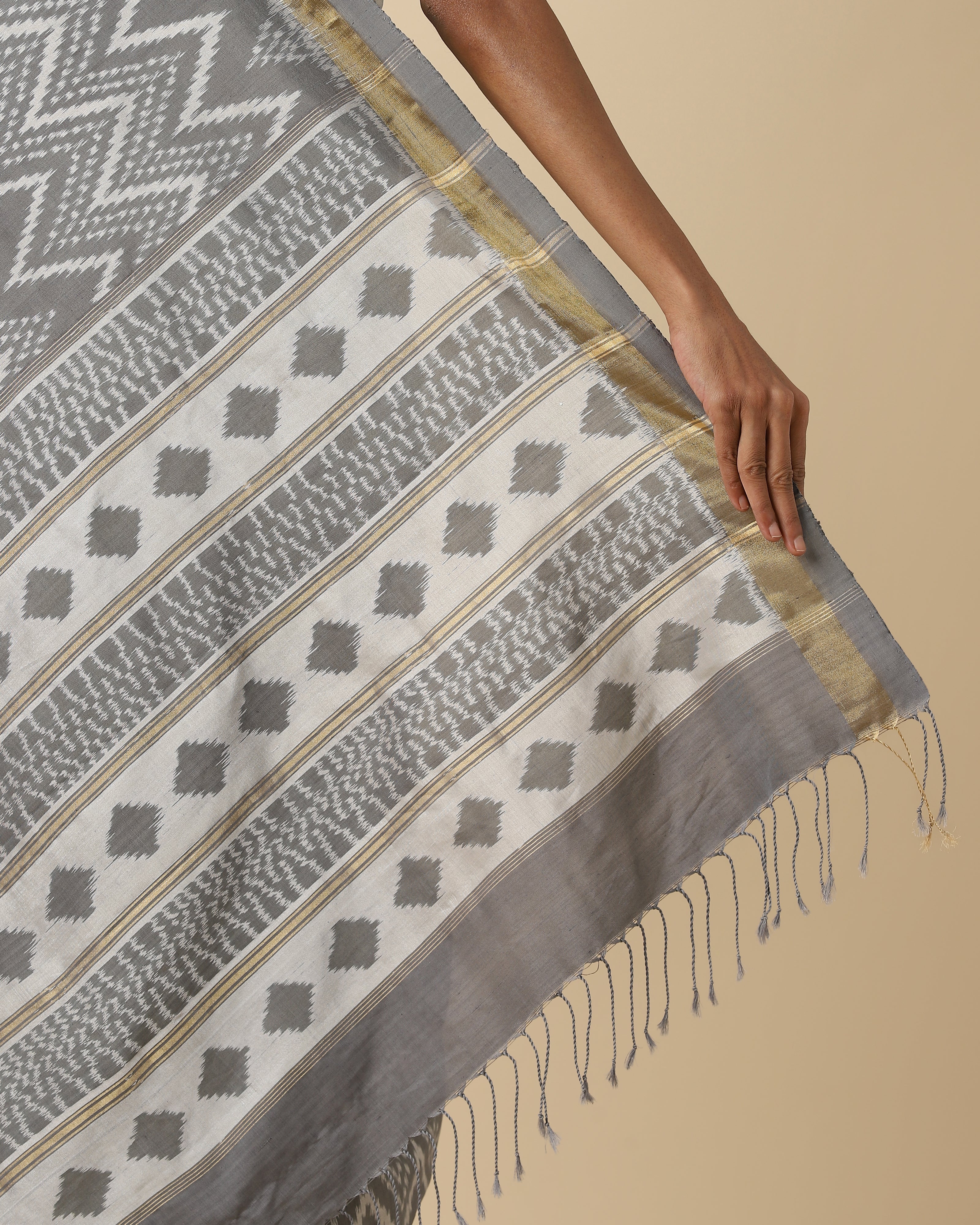 Hasina Pochampally Weft Ikat Silk Cotton Saree