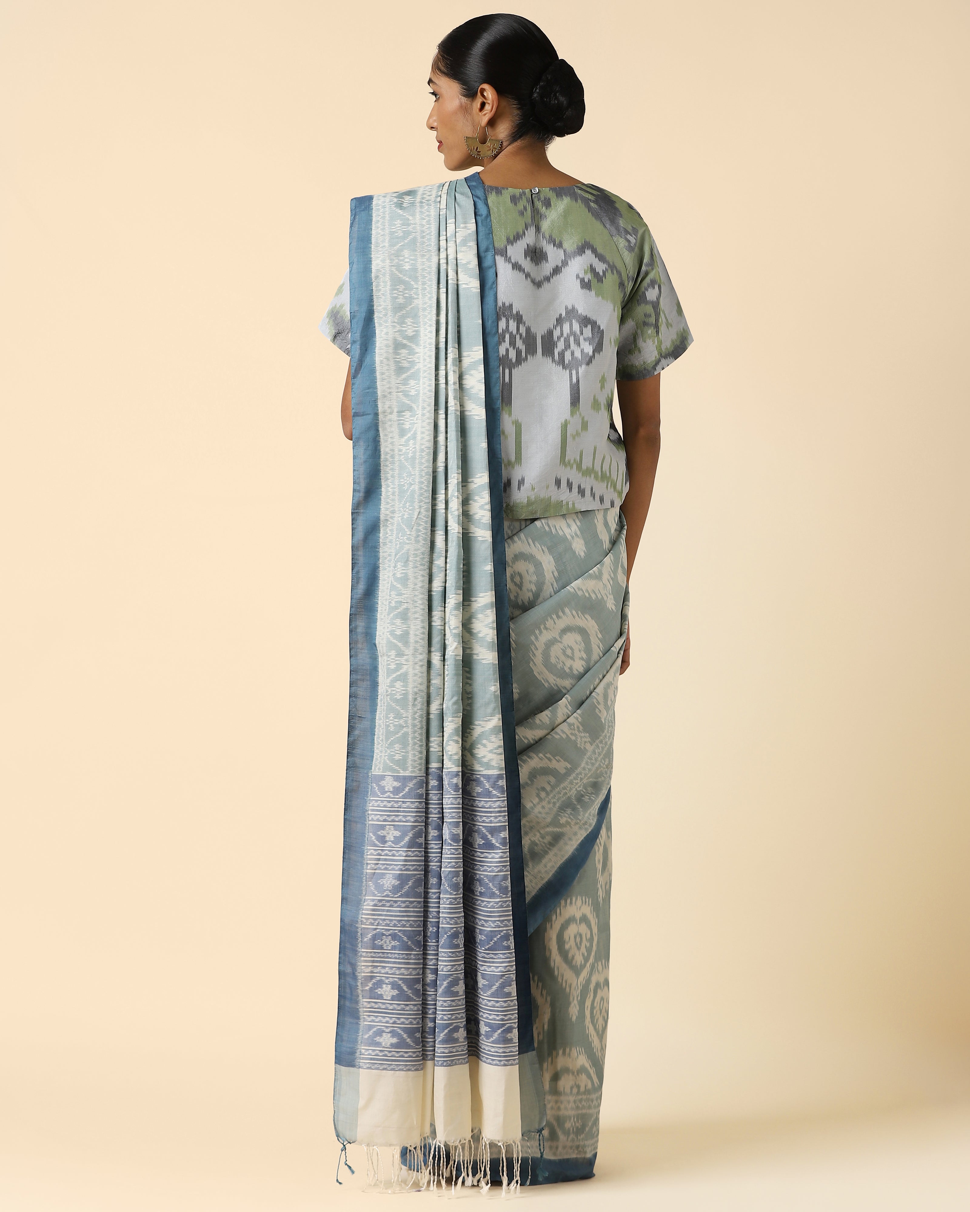 Gagana Pochampally Weft Ikat Silk Cotton Saree