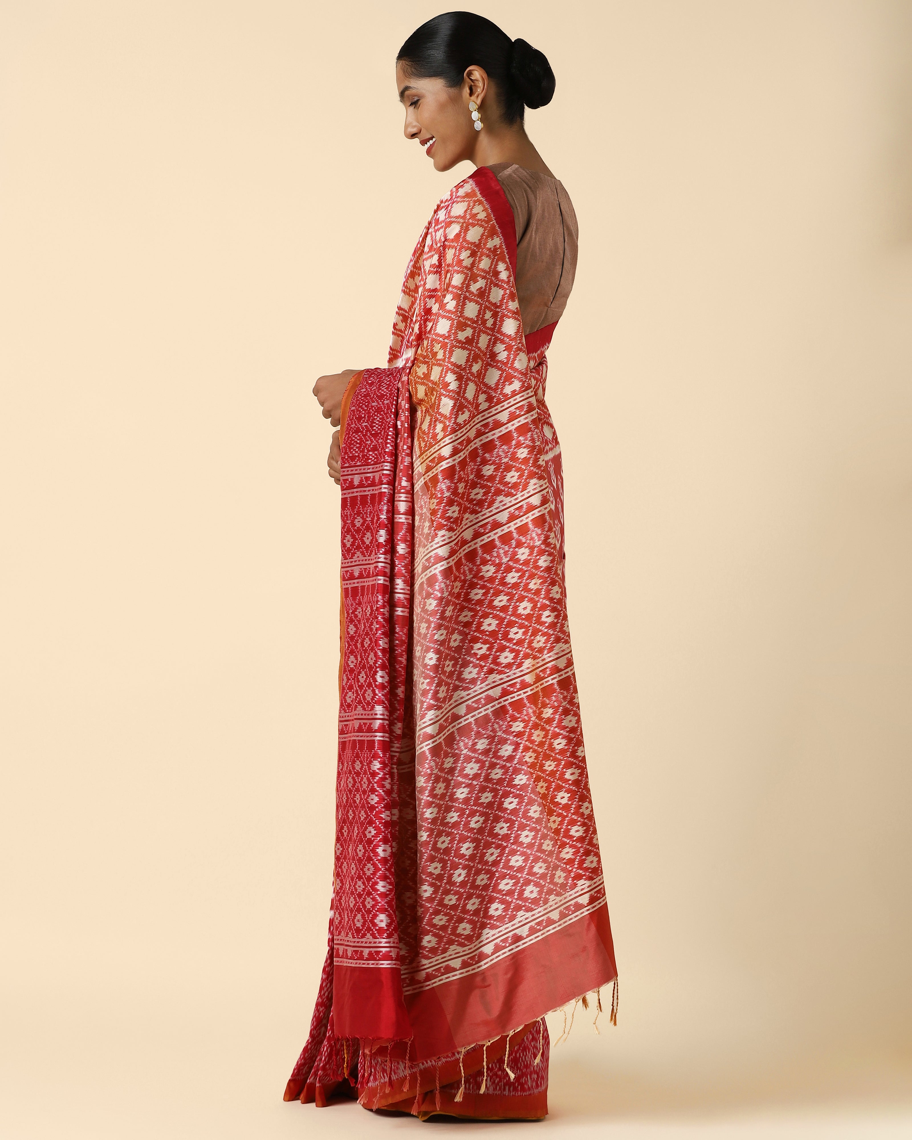 Nala Pochampally Weft Ikat Silk Saree