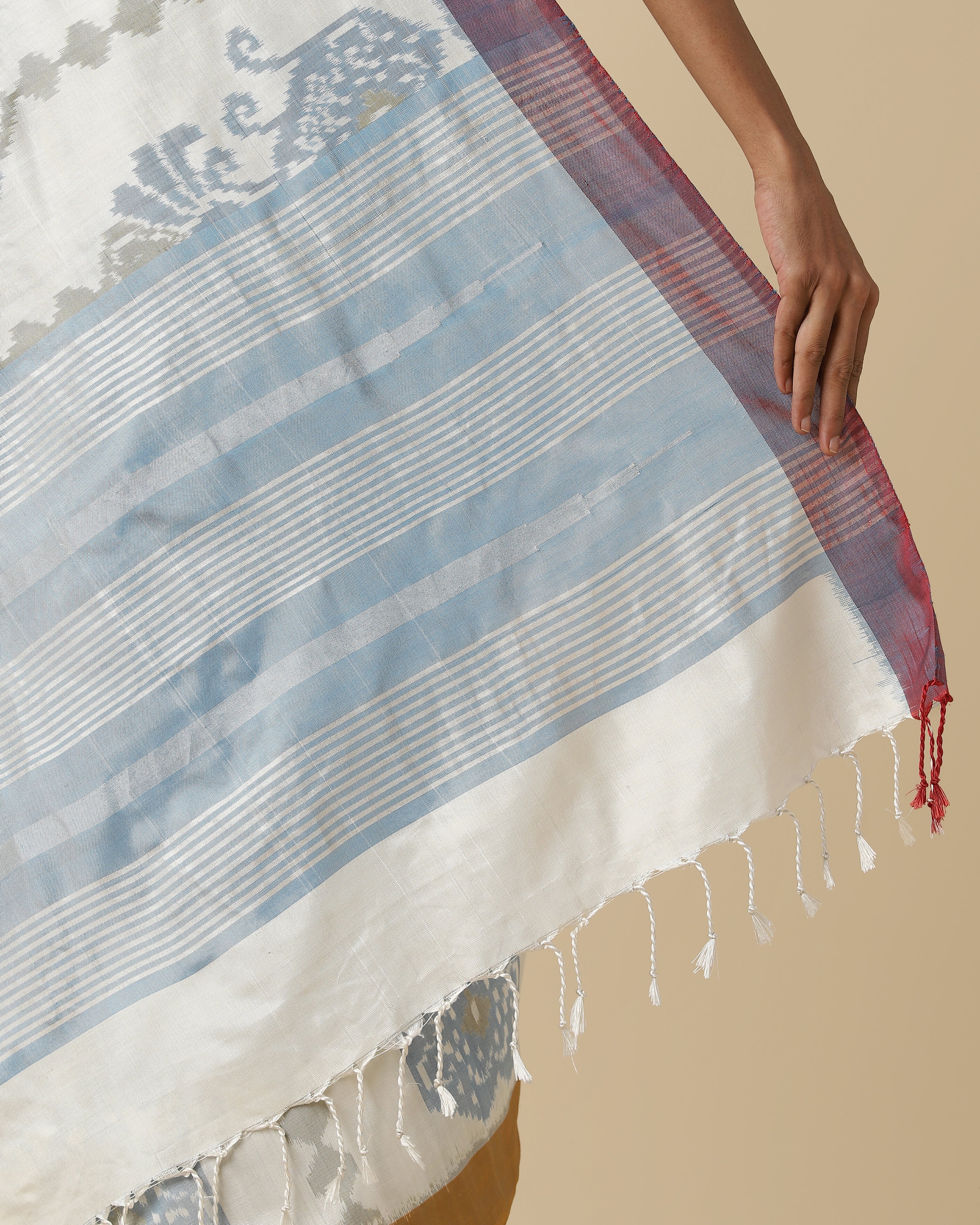 Kalindi Pochampally Weft Ikat Silk Saree