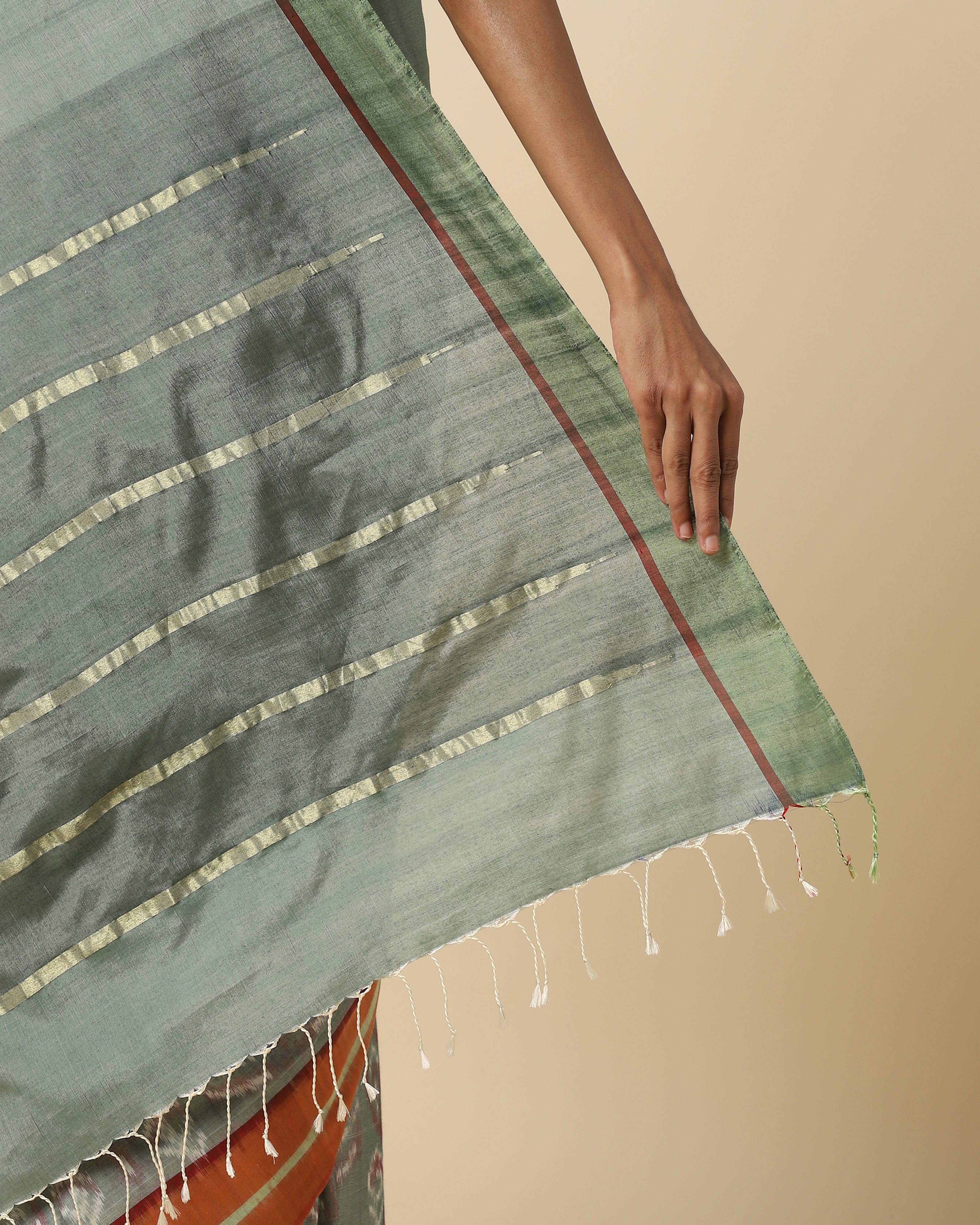 Sushen Pochampally Weft Ikat Silk Cotton Saree