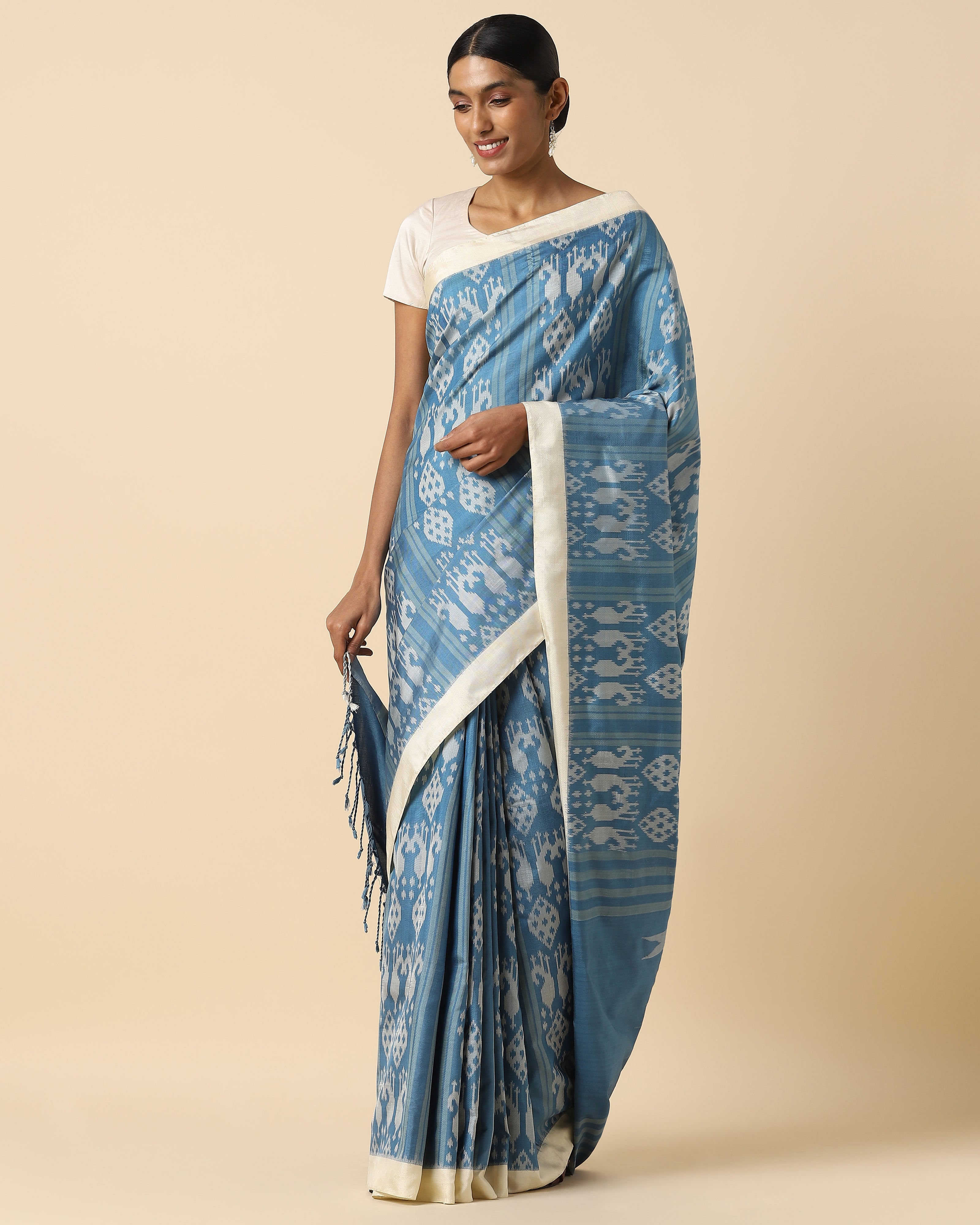 Ranjini Pochampally Weft Ikat Silk Saree
