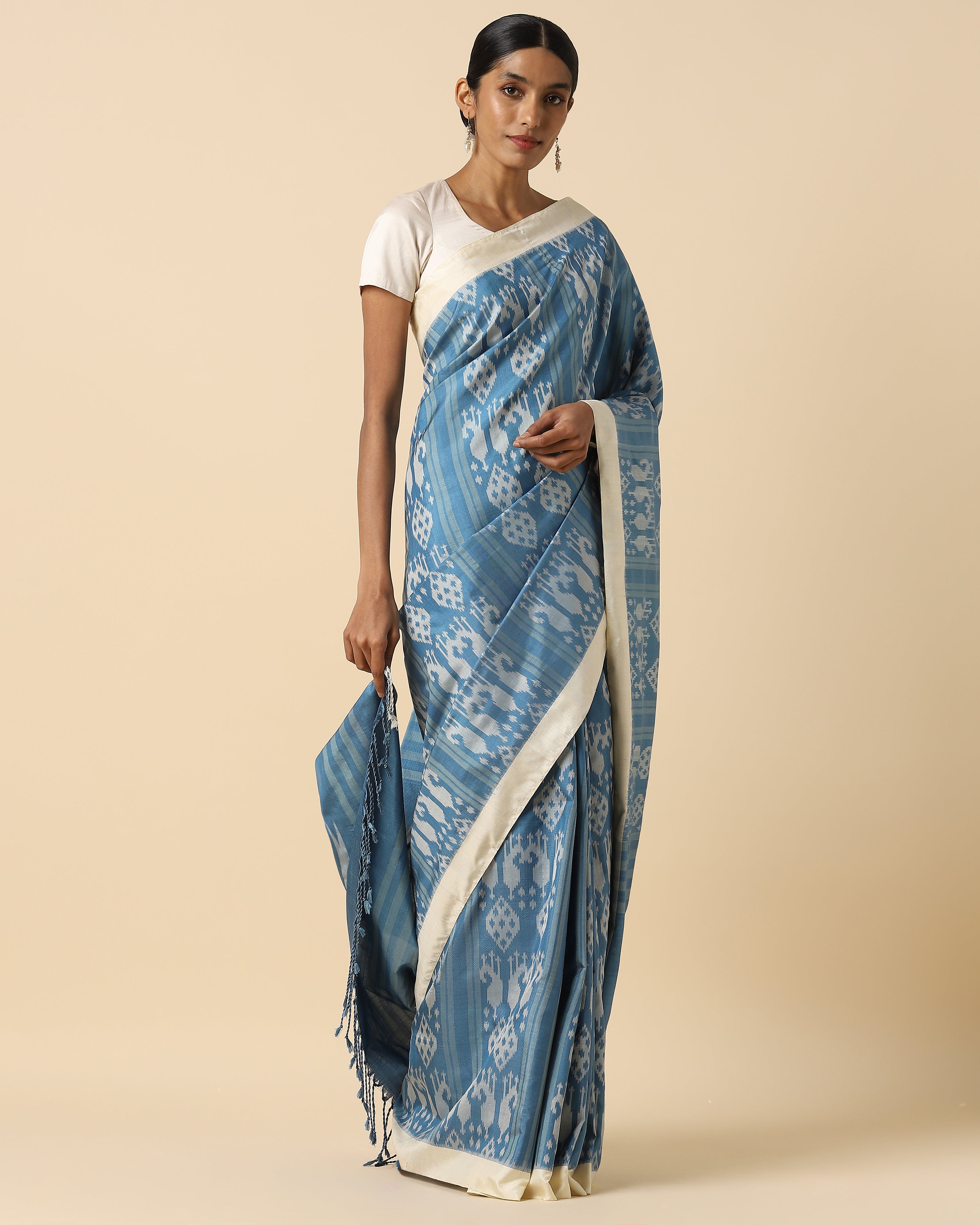 Ranjini Pochampally Weft Ikat Silk Saree