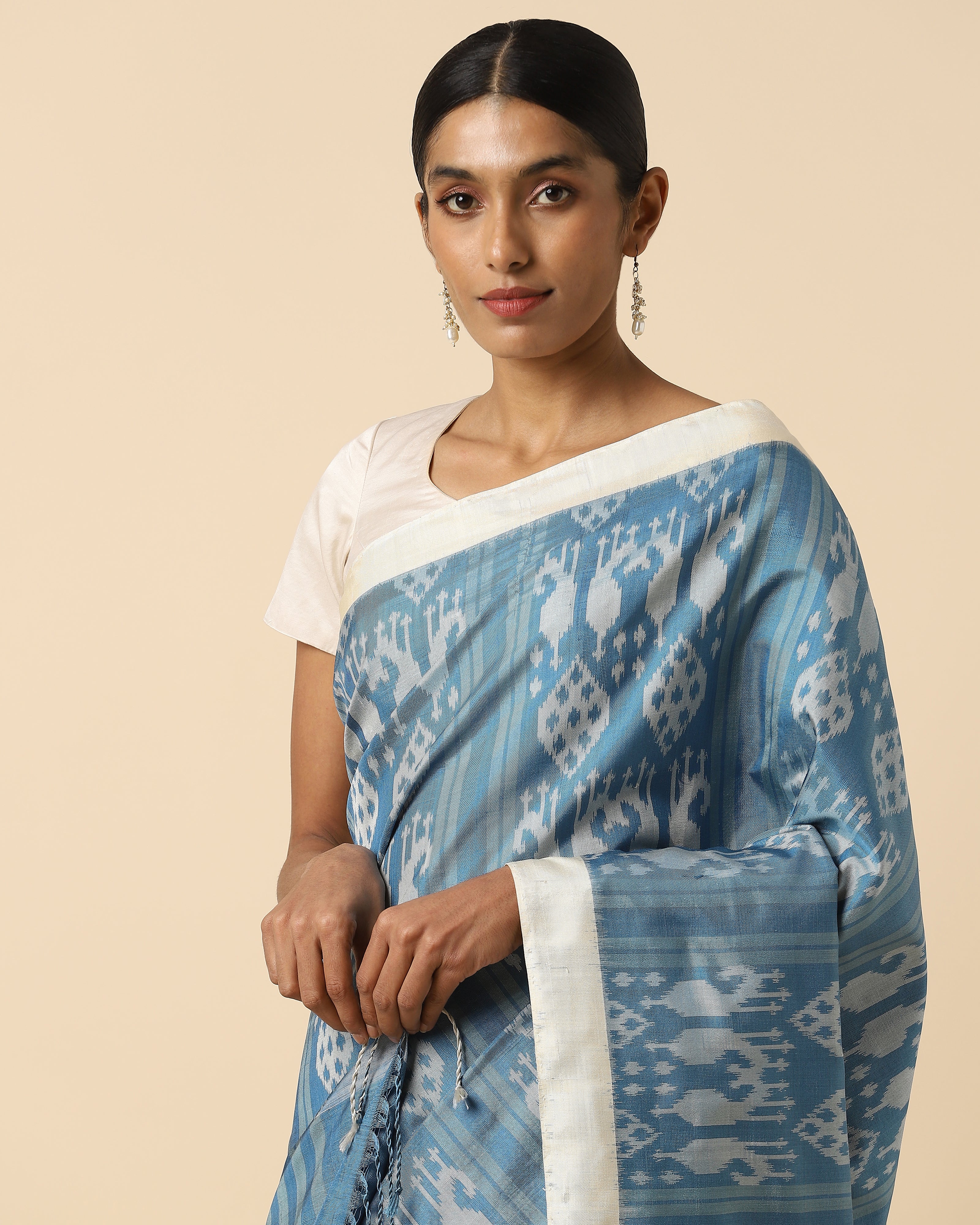 Ranjini Pochampally Weft Ikat Silk Saree