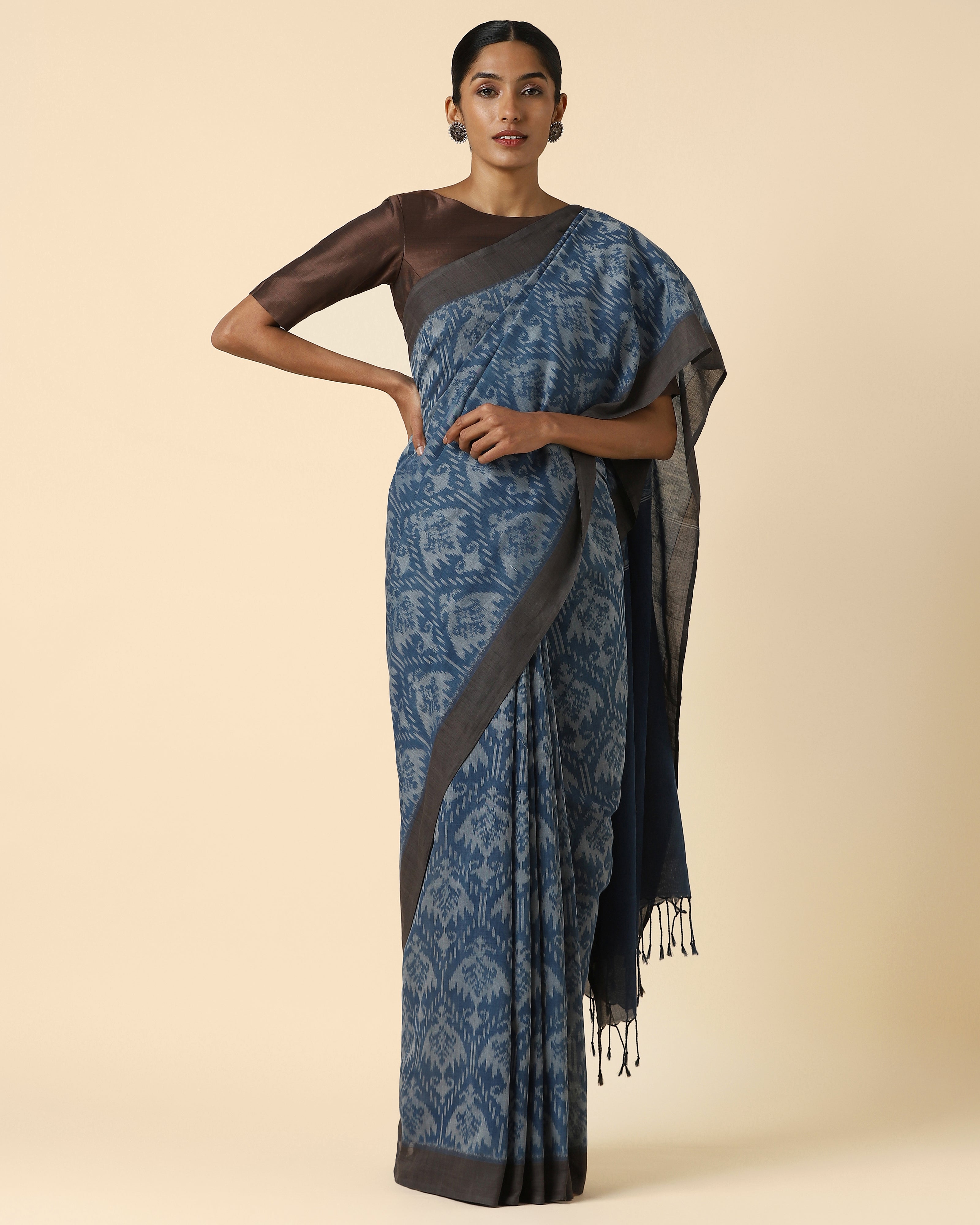 Anishri Pochampally Weft Ikat Cotton Saree