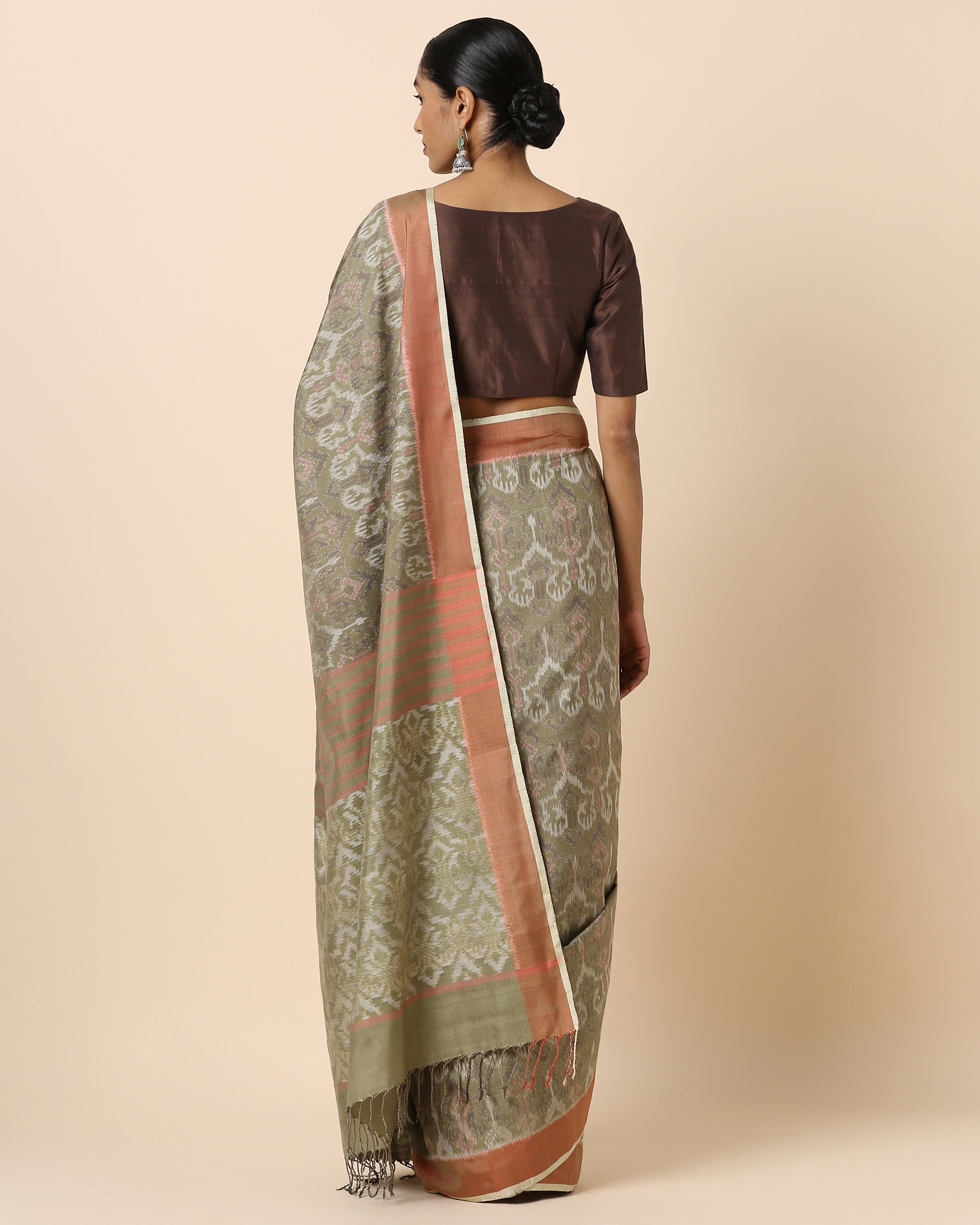 Ayuda Pochampally Weft Ikat Silk Saree