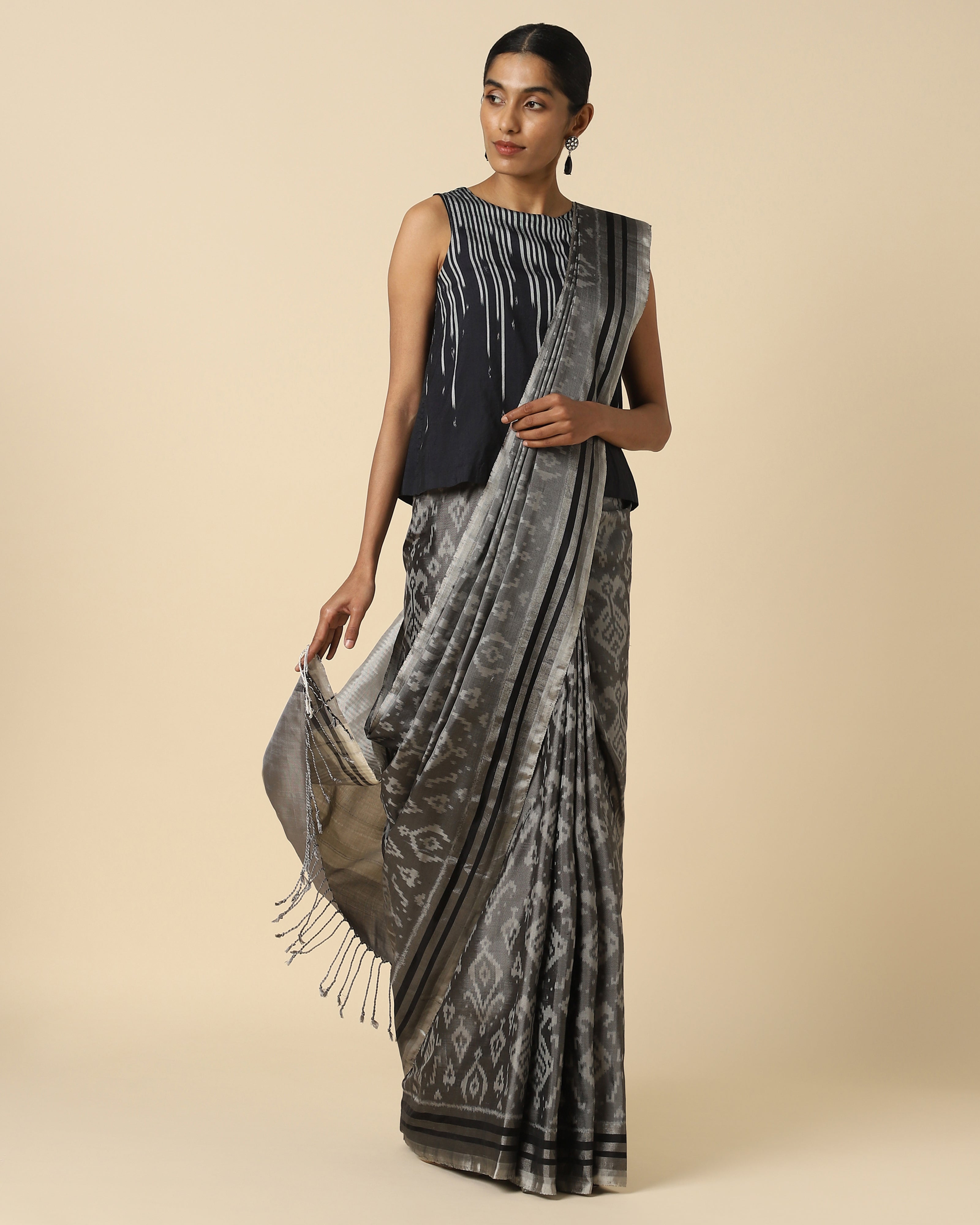 Nambia Pochampally Weft Ikat Silk Saree