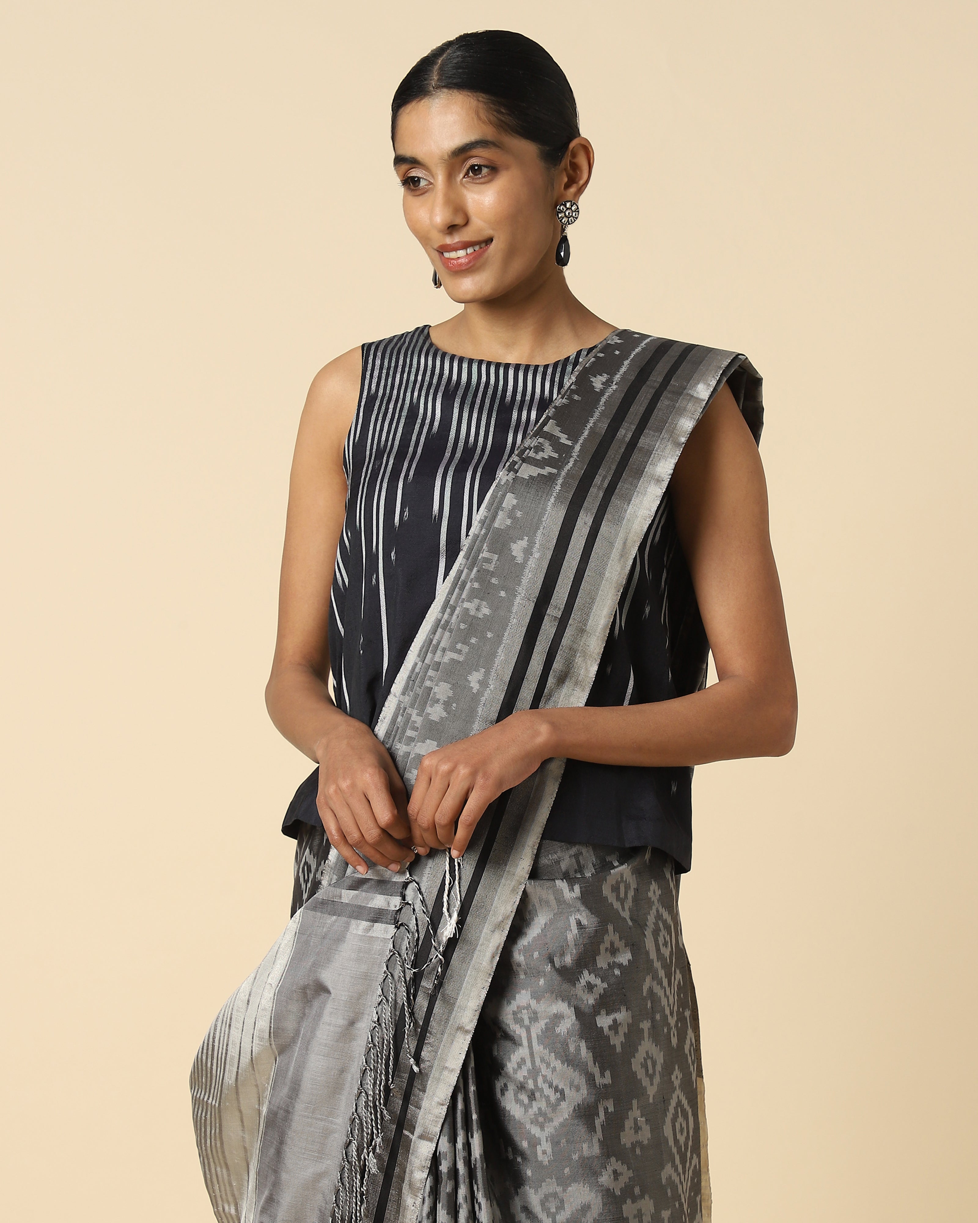 Nambia Pochampally Weft Ikat Silk Saree