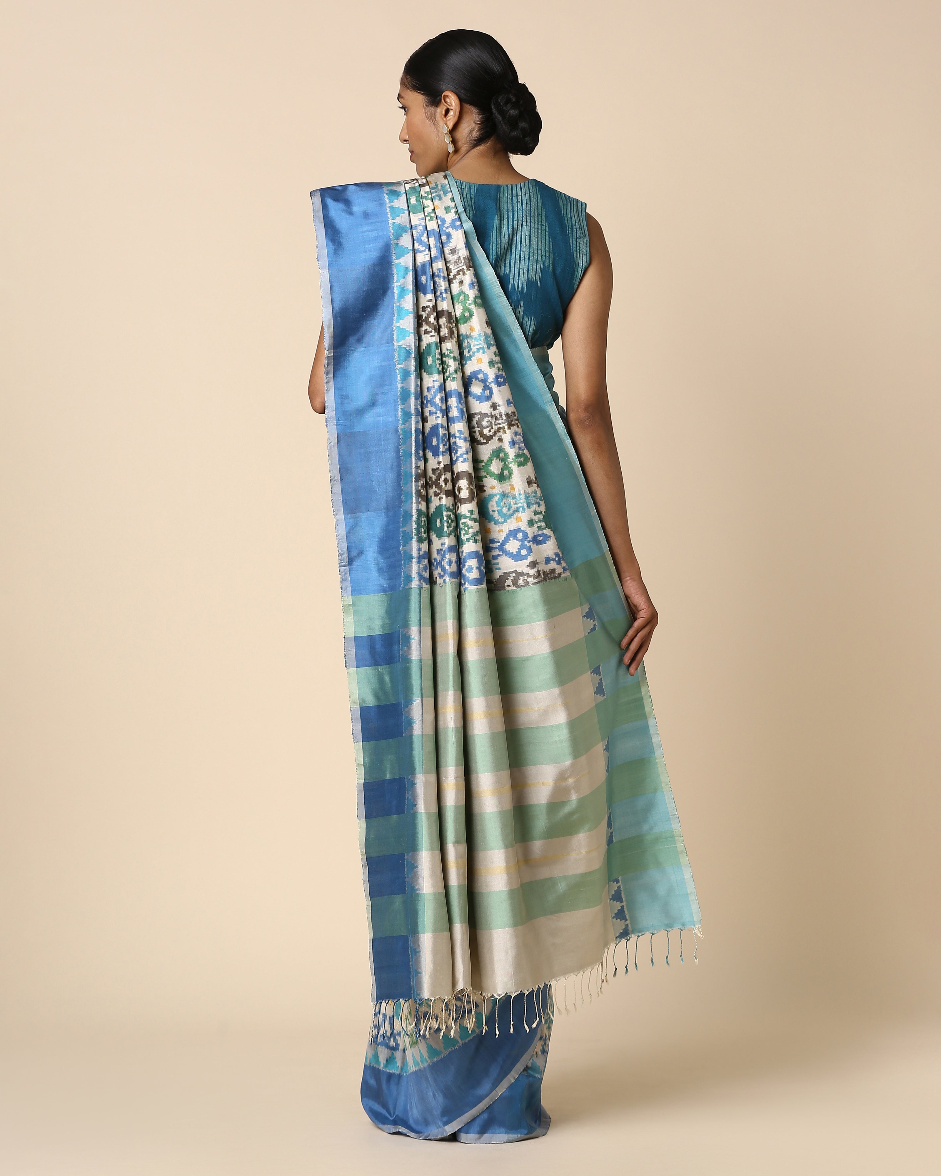 Amera Pochampally Double Ikat Silk Saree